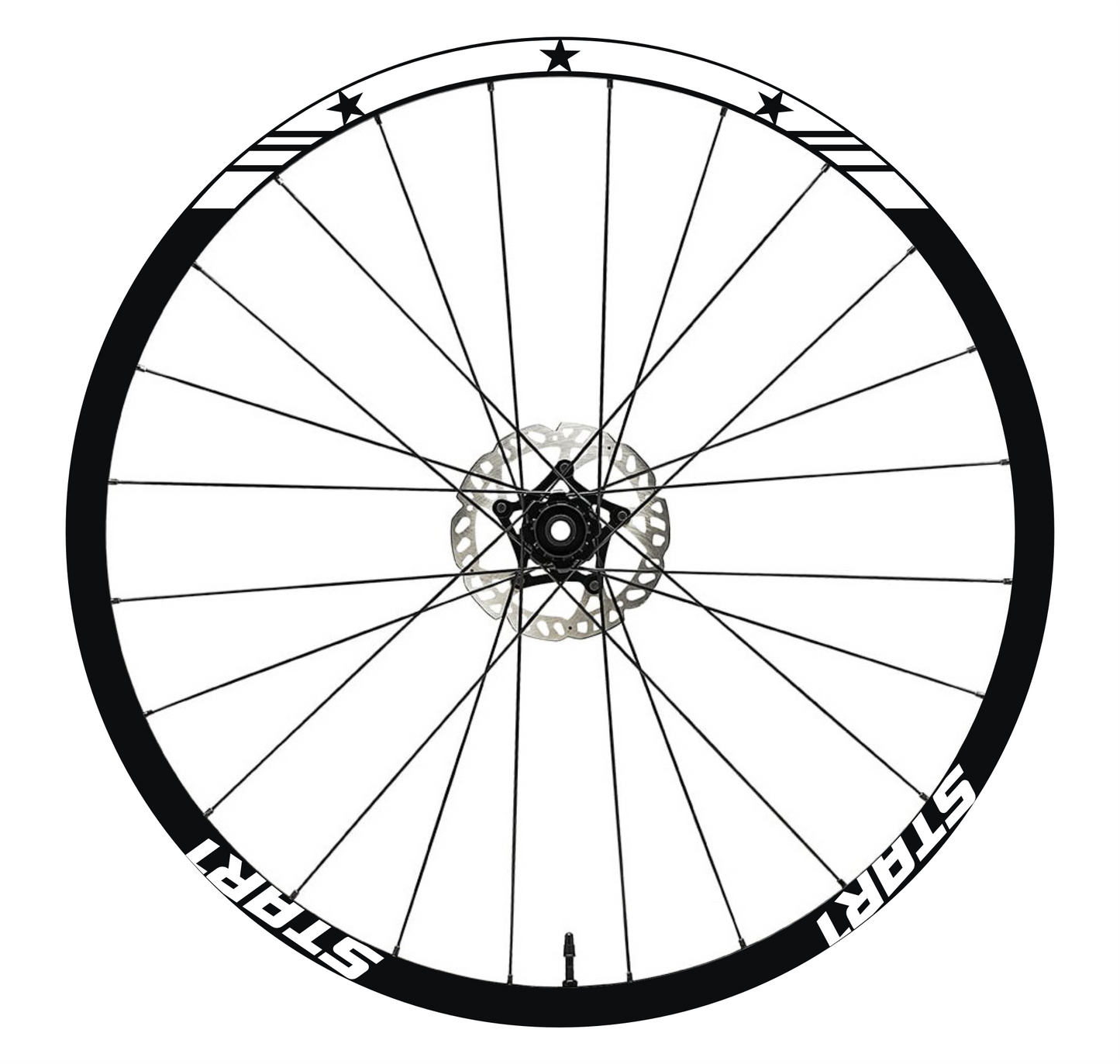 DualColorStampe Adesivi Cerchi Bici 26'' - 27,5'' - 28-29'' Pollici Ruota Bici MTB Bike Stickers Cerchi MTB BDC Stelle stars start B0210