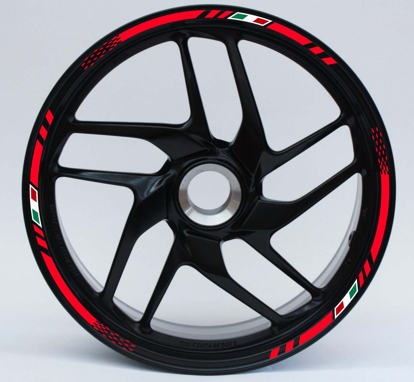 DualColorStampe Confezione Adesivi Set Completo di Cerchi Strisce per Moto per 2 Ruote da 17'' pollici strips Design Sportivo COD.D0062