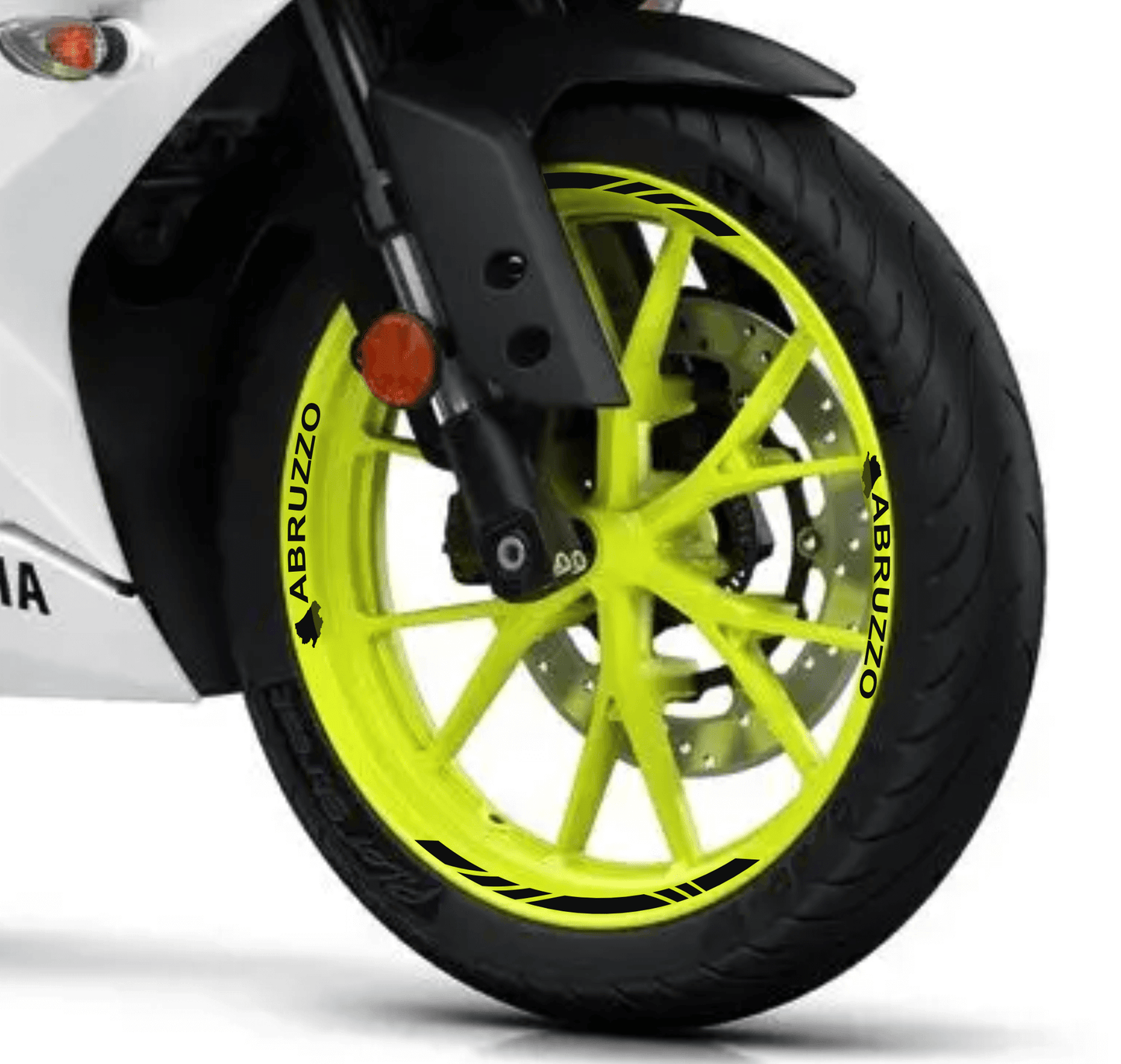 Confezione Adesivi Set Completo di Cerchi Strisce per Moto per 2 Ruote da 17'' pollici strips Design Racing ABRUZZO D0117