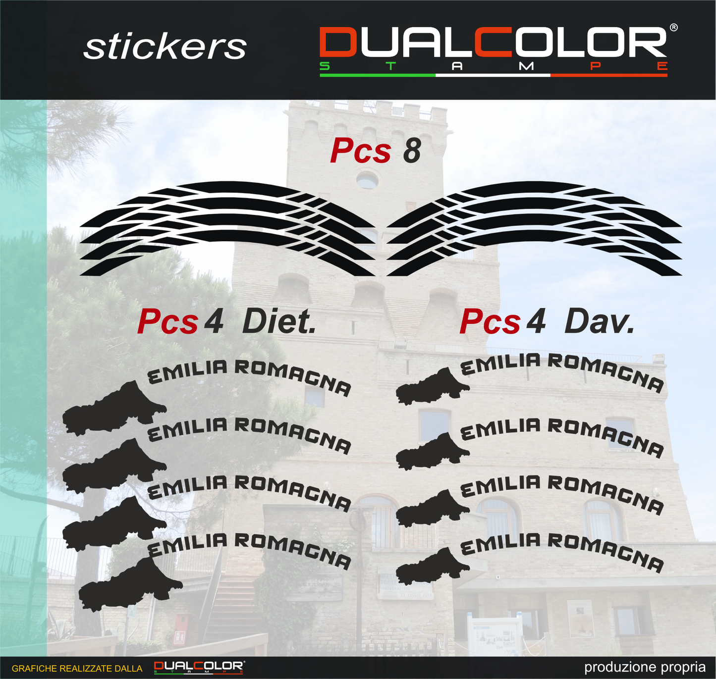 set adesivi decal vinile