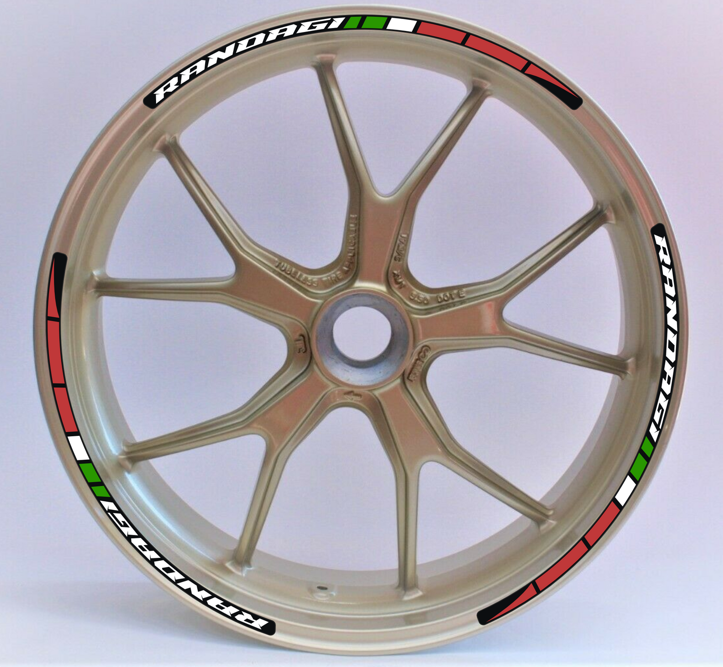 Strisce Adesive Cerchi Moto 17 Pollici BANDIERA ITALIANA – Set per 2 Ruote – Design Racing Bianco Blu e Nero – Resistenti a Pioggia e Sole – Adesivi Ruote Moto Lucidi – Modello D0139