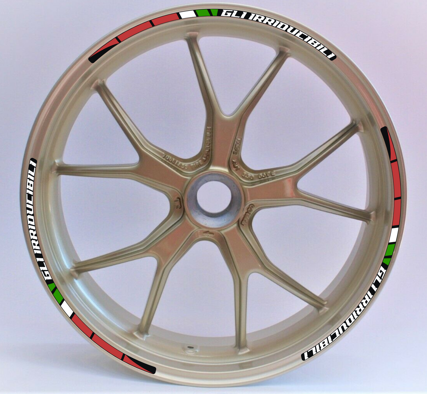 Adesivi Cerchi Moto 17 Pollici – Kit per 2 Ruote BANDIERA ITALIANA– stickers rims Lucidi Resistenti a Sole e Pioggia – Decorazioni per Cerchioni Moto D0145