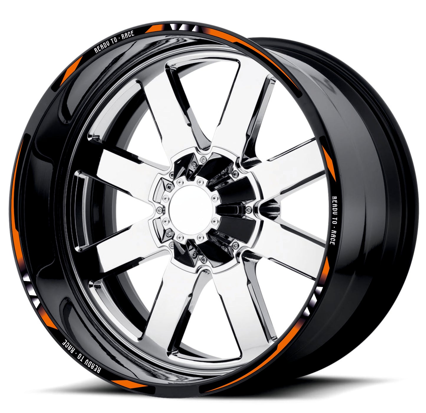 Kit Adesivi Cerchi Moto "Ready to Race" - Stickers ruote 15-19 pollici - PVC Air Free Professionale D0162