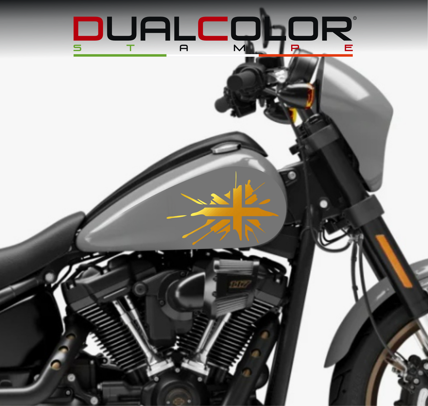 DualColorStampe® Adesivi Compatibili con Harley-Davidson bandiera londinese LONDON serbatoio Set 2 stickers Moto Motorbike COD. M0360