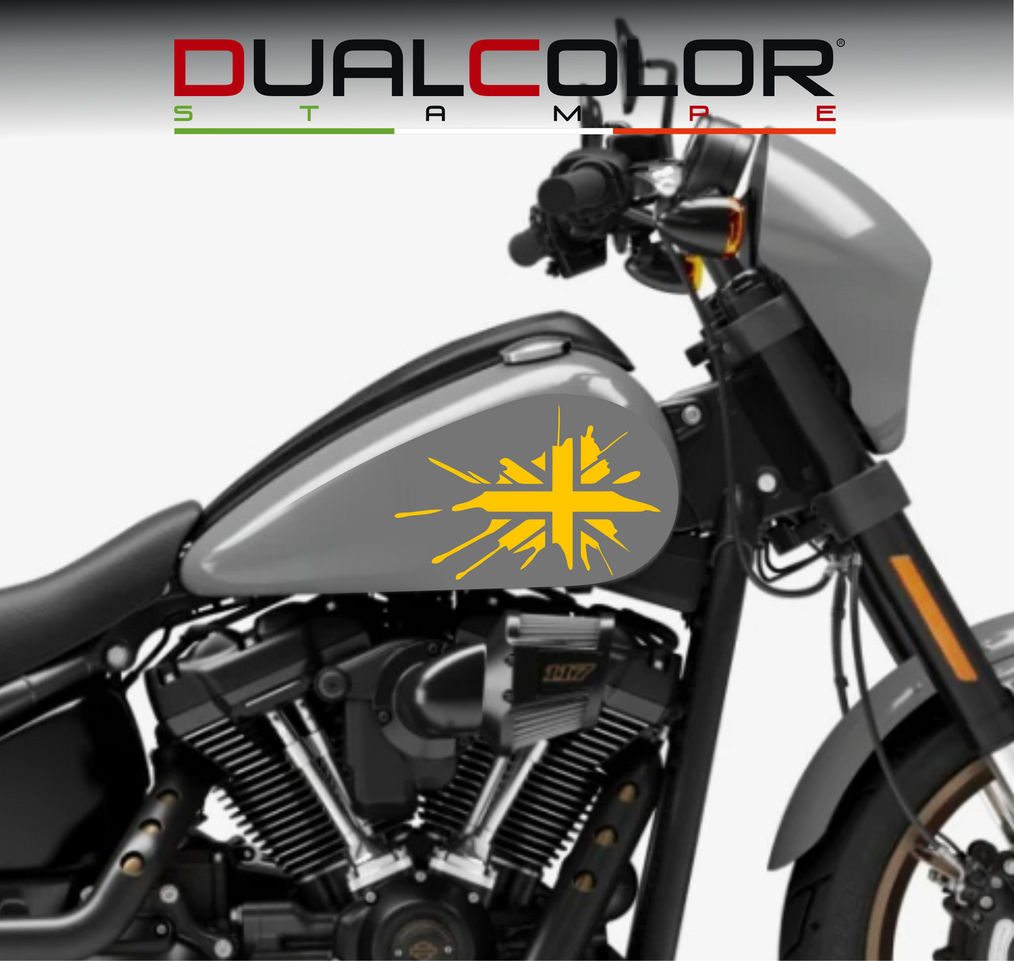 DualColorStampe® Adesivi Compatibili con Harley-Davidson bandiera londinese LONDON serbatoio Set 2 stickers Moto Motorbike COD. M0360