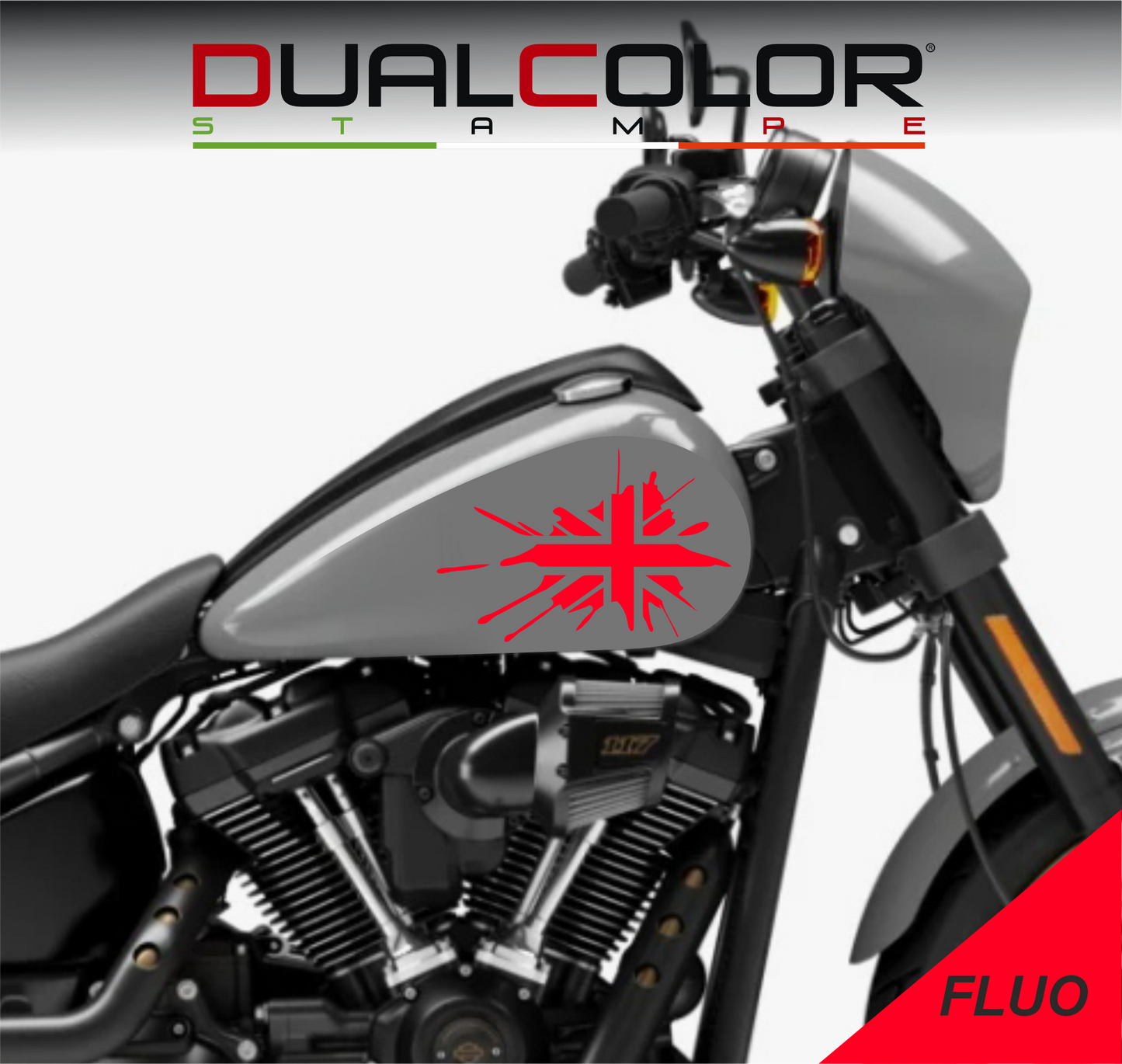 DualColorStampe® Adesivi Compatibili con Harley-Davidson bandiera londinese LONDON serbatoio Set 2 stickers Moto Motorbike COD. M0360