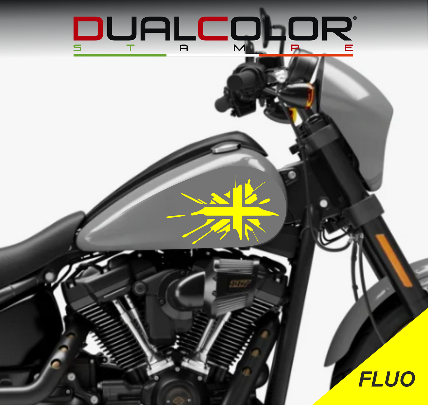 DualColorStampe® Adesivi Compatibili con Harley-Davidson bandiera londinese LONDON serbatoio Set 2 stickers Moto Motorbike COD. M0360