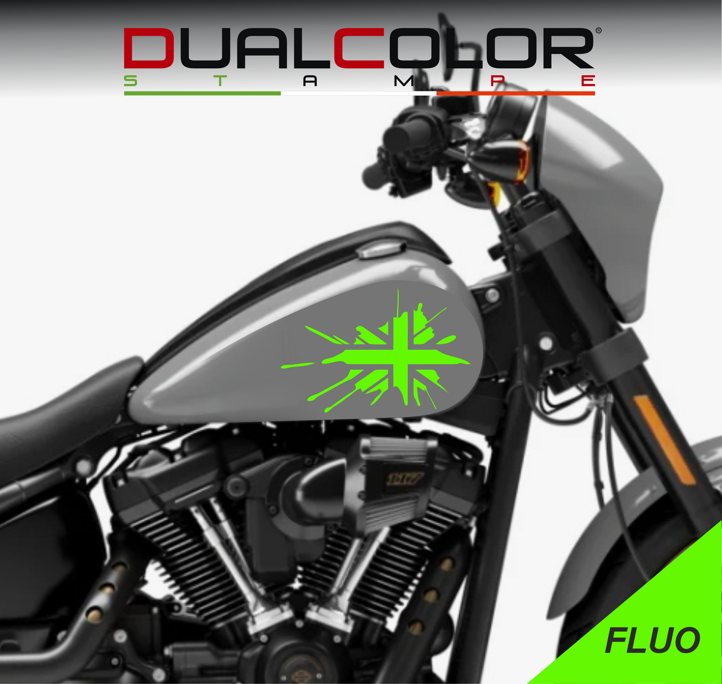 DualColorStampe® Adesivi Compatibili con Harley-Davidson bandiera londinese LONDON serbatoio Set 2 stickers Moto Motorbike COD. M0360