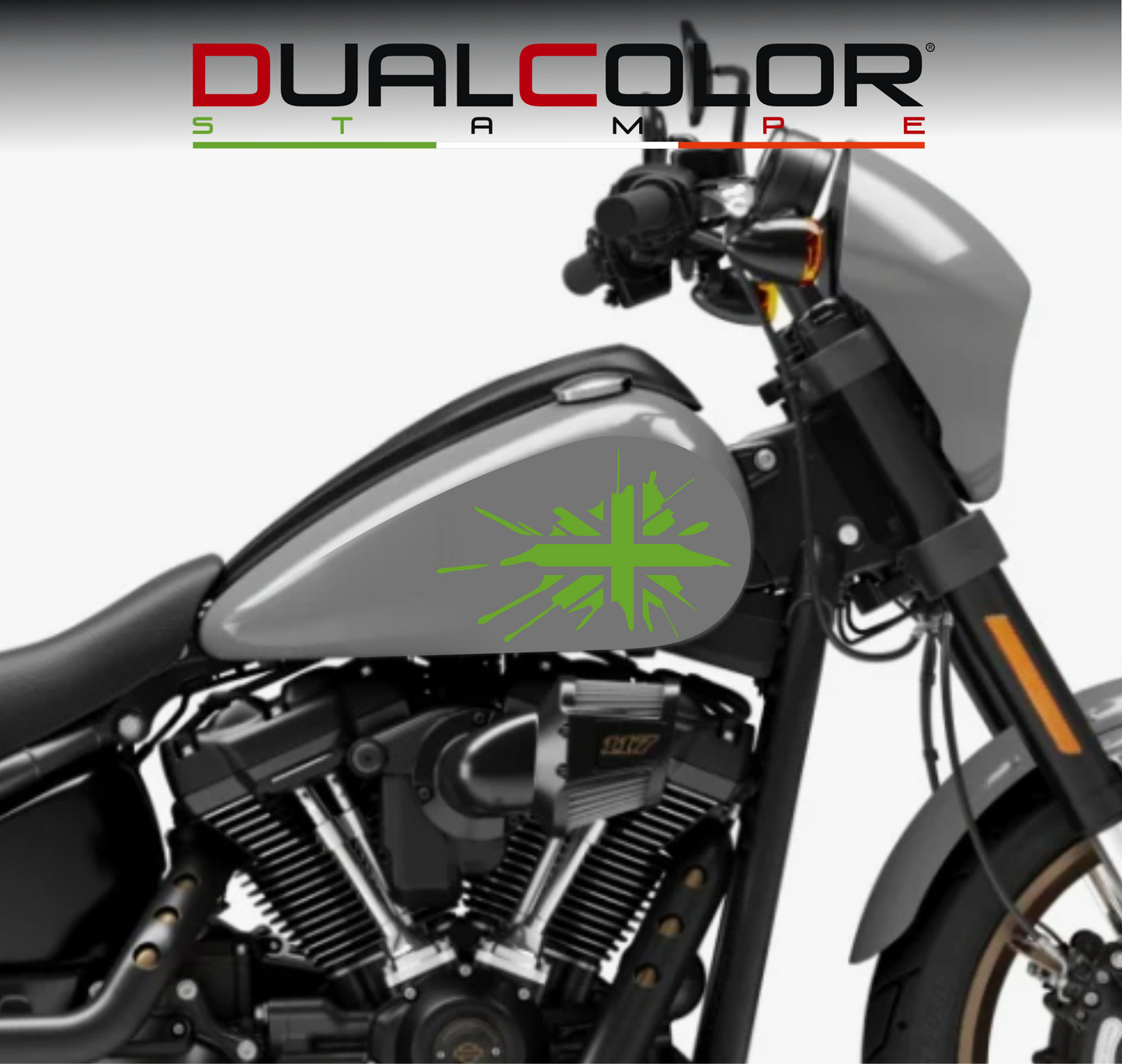 DualColorStampe® Adesivi Compatibili con Harley-Davidson bandiera londinese LONDON serbatoio Set 2 stickers Moto Motorbike COD. M0360