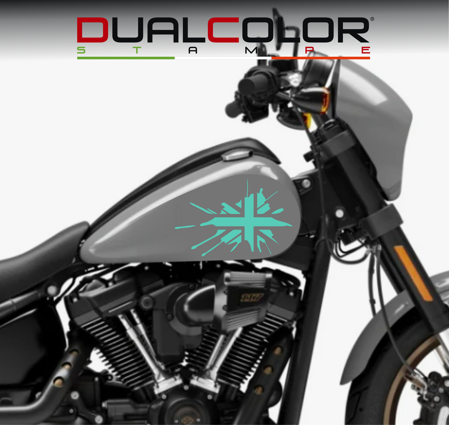 DualColorStampe® Adesivi Compatibili con Harley-Davidson bandiera londinese LONDON serbatoio Set 2 stickers Moto Motorbike COD. M0360
