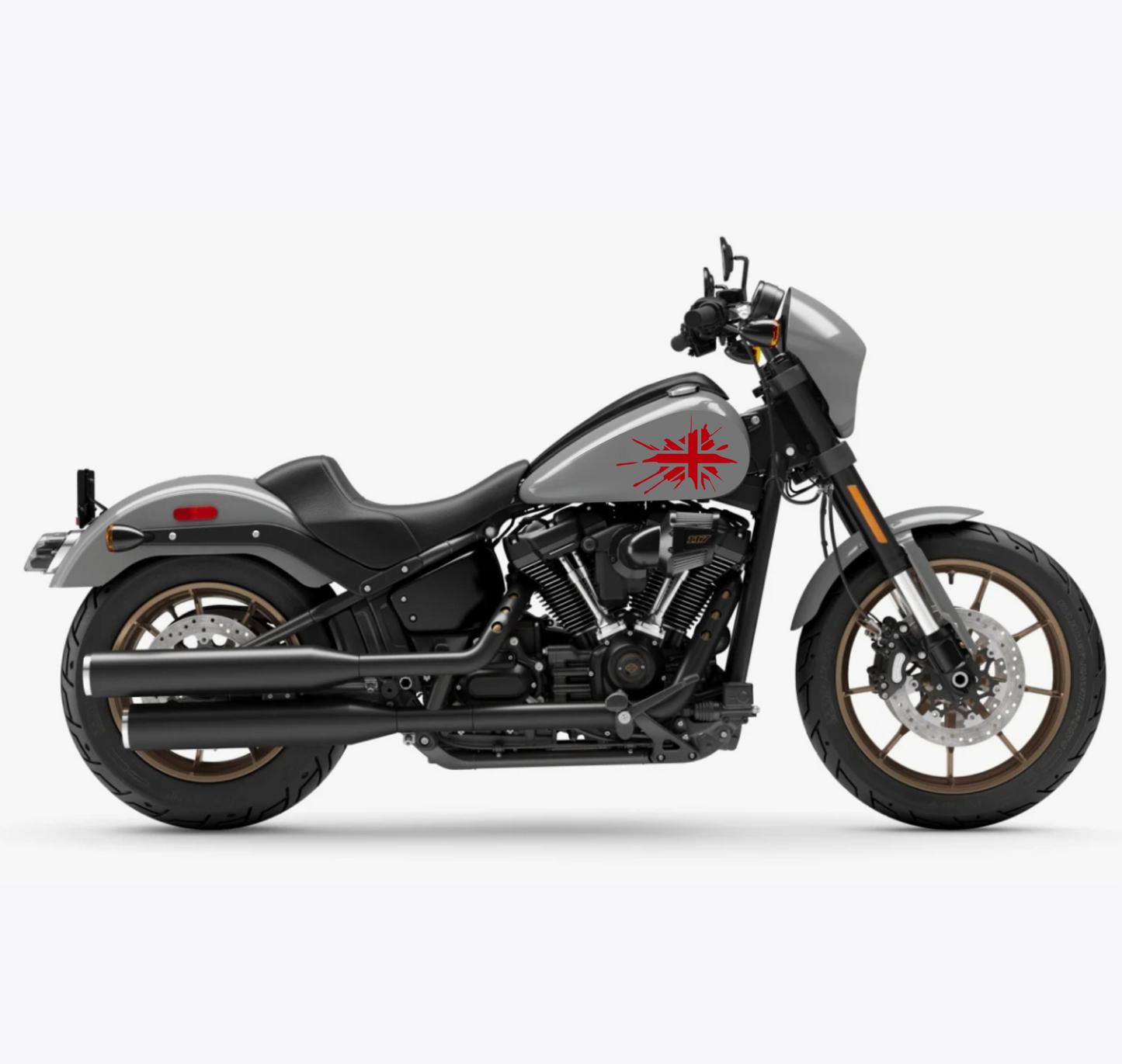 DualColorStampe® Adesivi Compatibili con Harley-Davidson bandiera londinese LONDON serbatoio Set 2 stickers Moto Motorbike COD. M0360