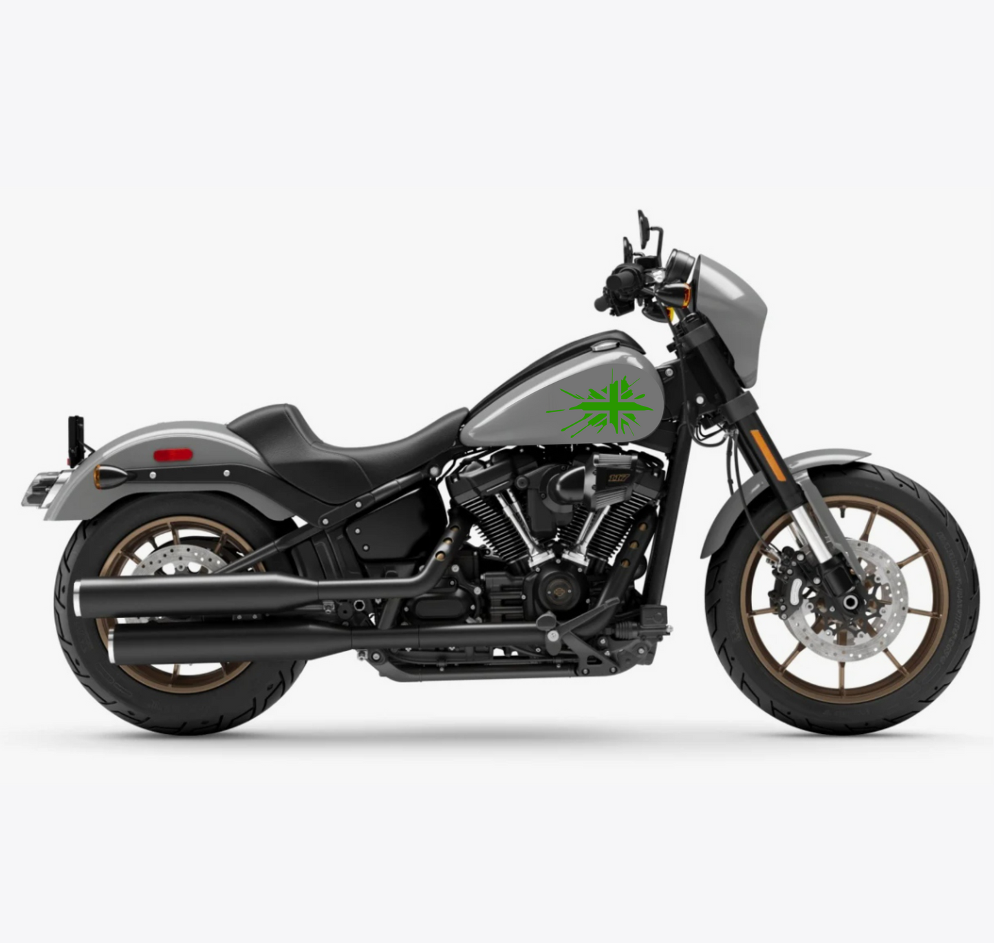 DualColorStampe® Adesivi Compatibili con Harley-Davidson bandiera londinese LONDON serbatoio Set 2 stickers Moto Motorbike COD. M0360