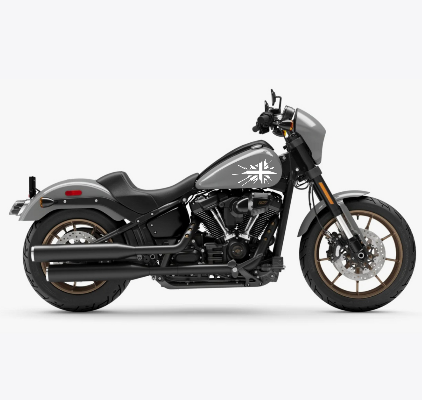 DualColorStampe® Adesivi Compatibili con Harley-Davidson bandiera londinese LONDON serbatoio Set 2 stickers Moto Motorbike COD. M0360