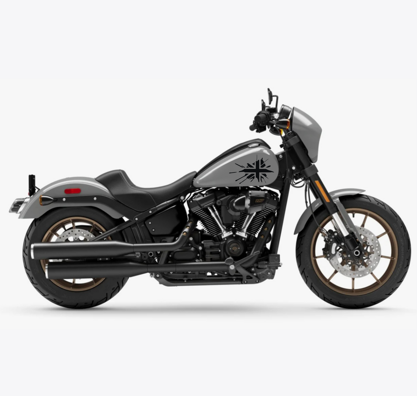 DualColorStampe® Adesivi Compatibili con Harley-Davidson bandiera londinese LONDON serbatoio Set 2 stickers Moto Motorbike COD. M0360