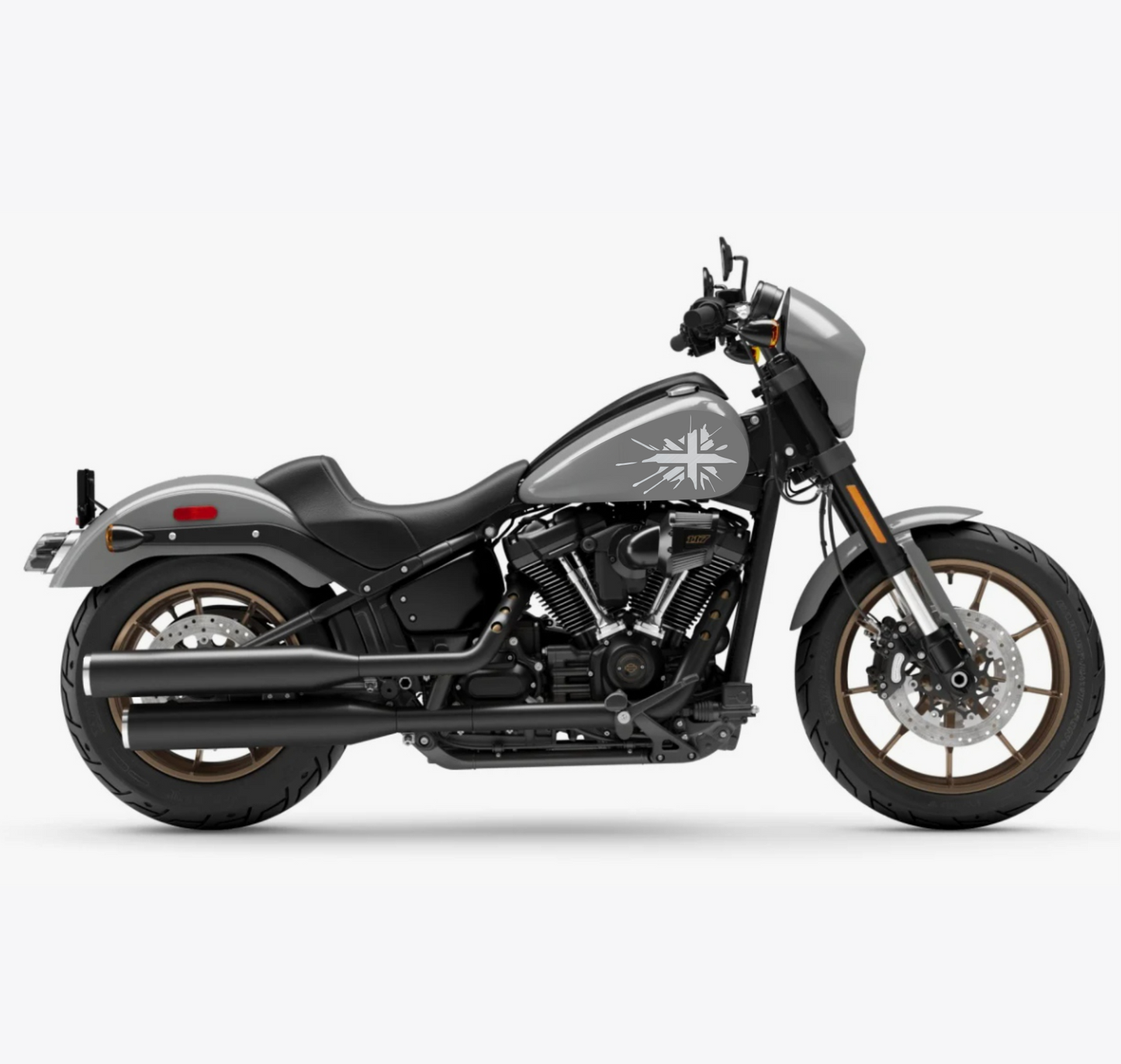 DualColorStampe® Adesivi Compatibili con Harley-Davidson bandiera londinese LONDON serbatoio Set 2 stickers Moto Motorbike COD. M0360