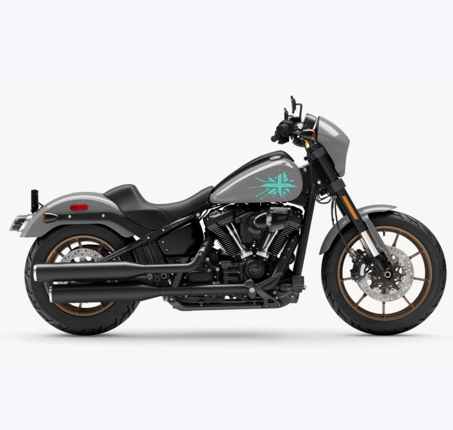 DualColorStampe® Adesivi Compatibili con Harley-Davidson bandiera londinese LONDON serbatoio Set 2 stickers Moto Motorbike COD. M0360
