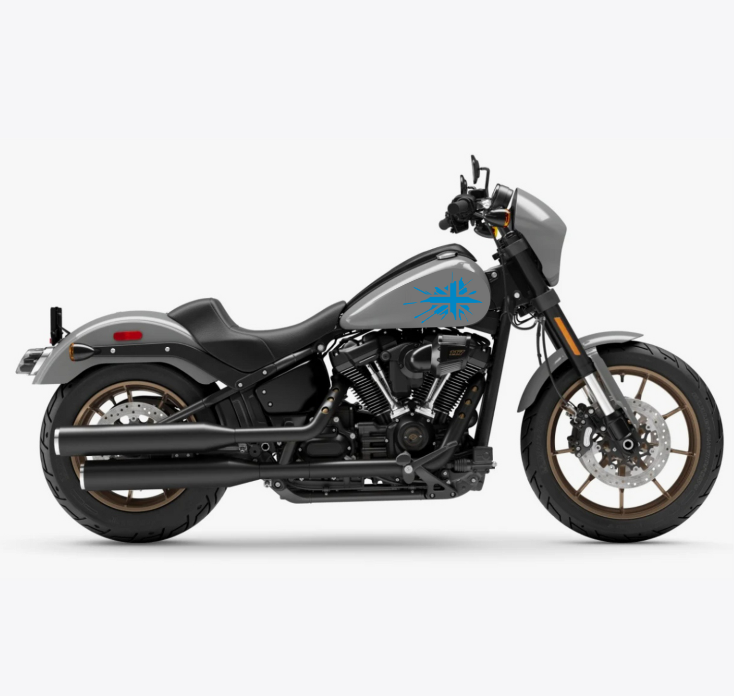 DualColorStampe® Adesivi Compatibili con Harley-Davidson bandiera londinese LONDON serbatoio Set 2 stickers Moto Motorbike COD. M0360