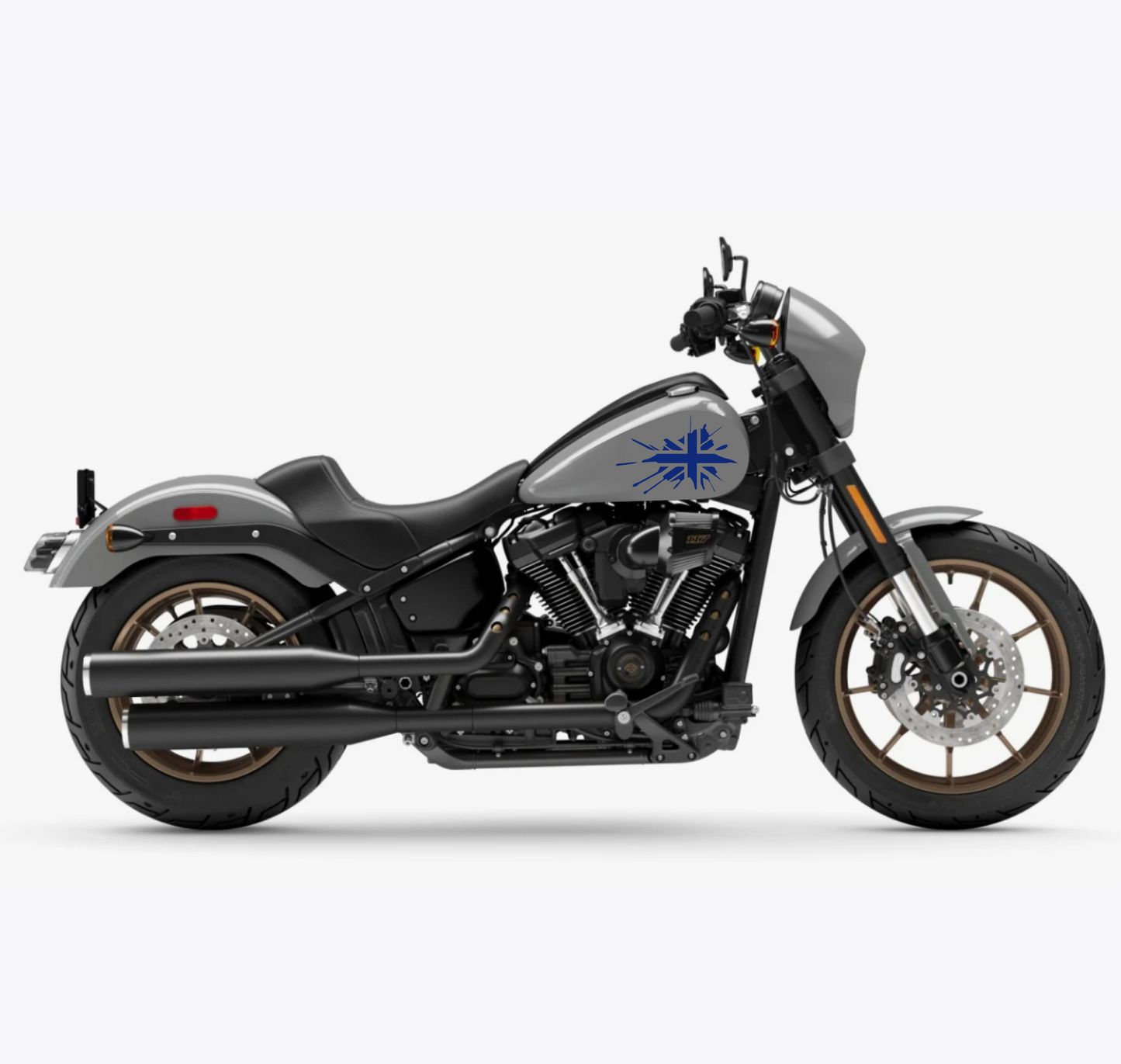 DualColorStampe® Adesivi Compatibili con Harley-Davidson bandiera londinese LONDON serbatoio Set 2 stickers Moto Motorbike COD. M0360