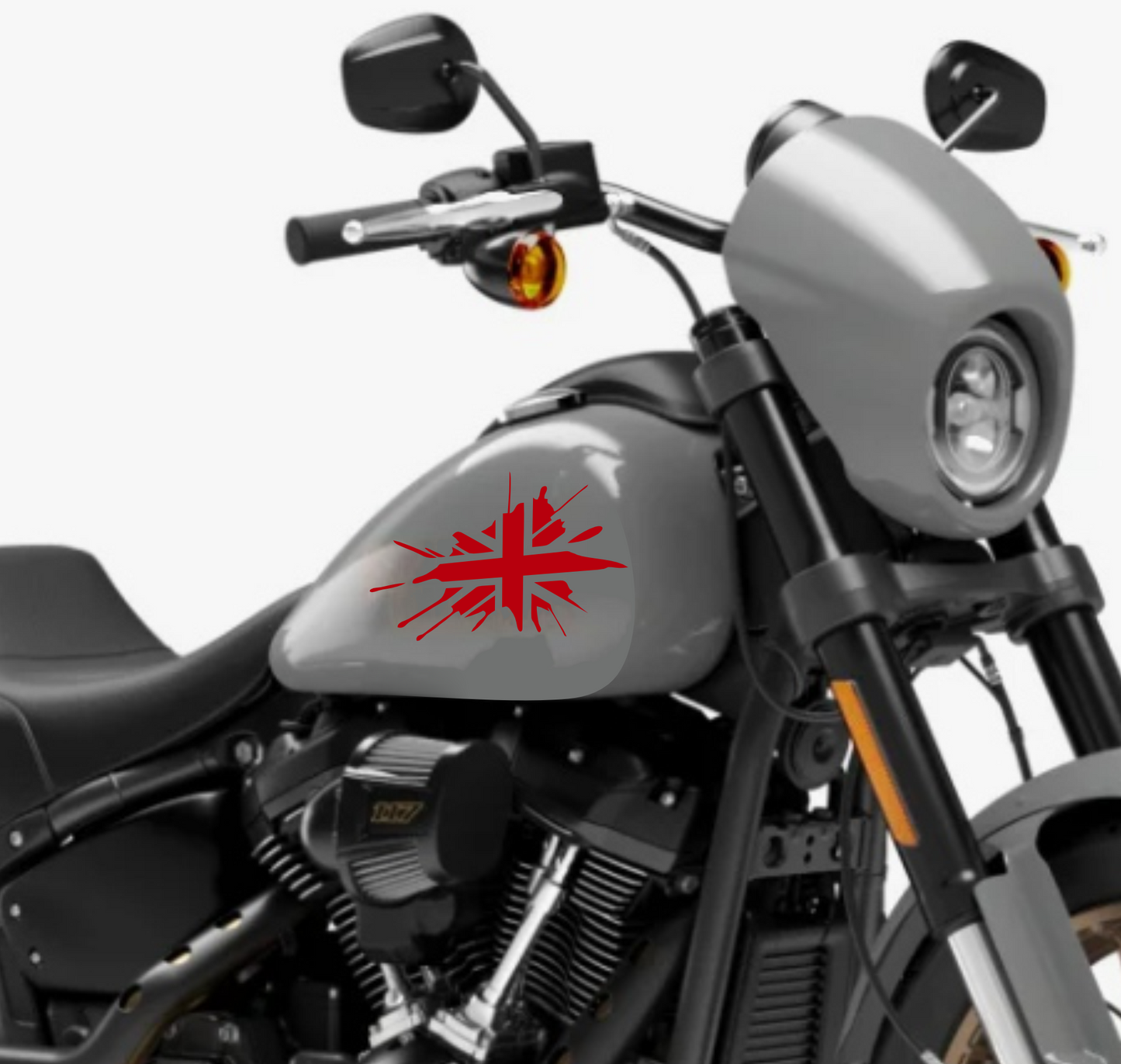 DualColorStampe® Adesivi Compatibili con Harley-Davidson bandiera londinese LONDON serbatoio Set 2 stickers Moto Motorbike COD. M0360