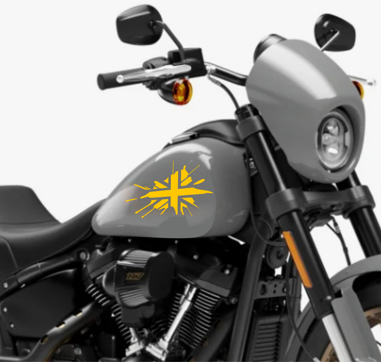 DualColorStampe® Adesivi Compatibili con Harley-Davidson bandiera londinese LONDON serbatoio Set 2 stickers Moto Motorbike COD. M0360