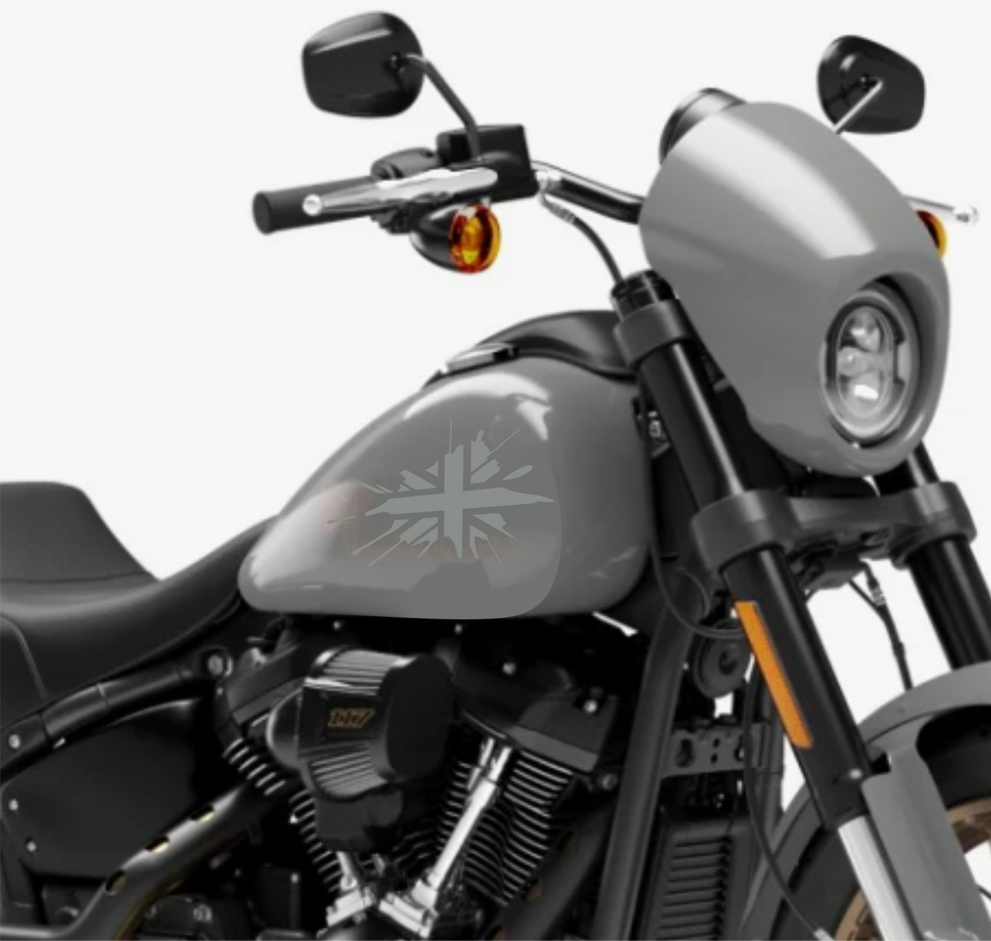 DualColorStampe® Adesivi Compatibili con Harley-Davidson bandiera londinese LONDON serbatoio Set 2 stickers Moto Motorbike COD. M0360