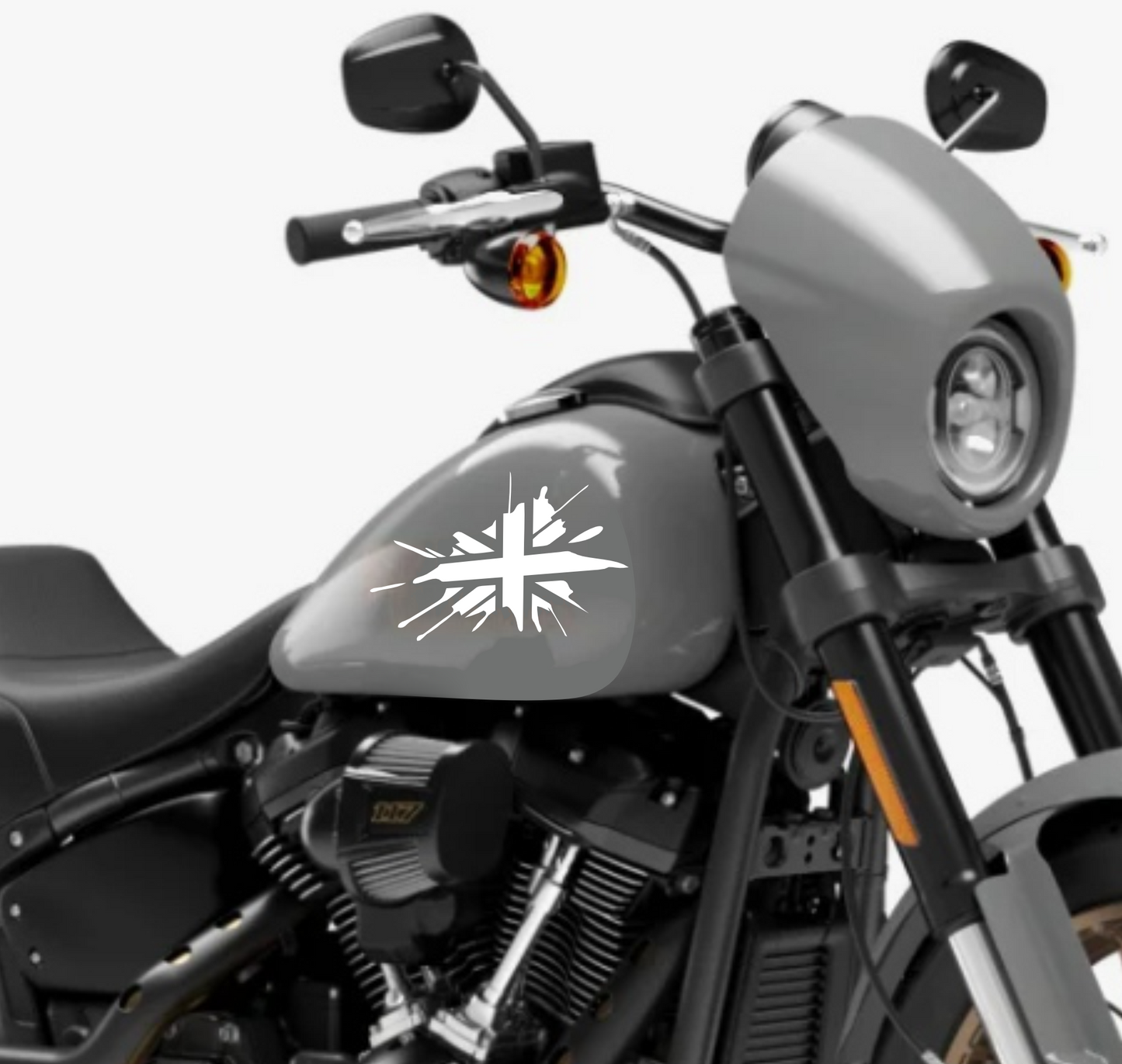 DualColorStampe® Adesivi Compatibili con Harley-Davidson bandiera londinese LONDON serbatoio Set 2 stickers Moto Motorbike COD. M0360