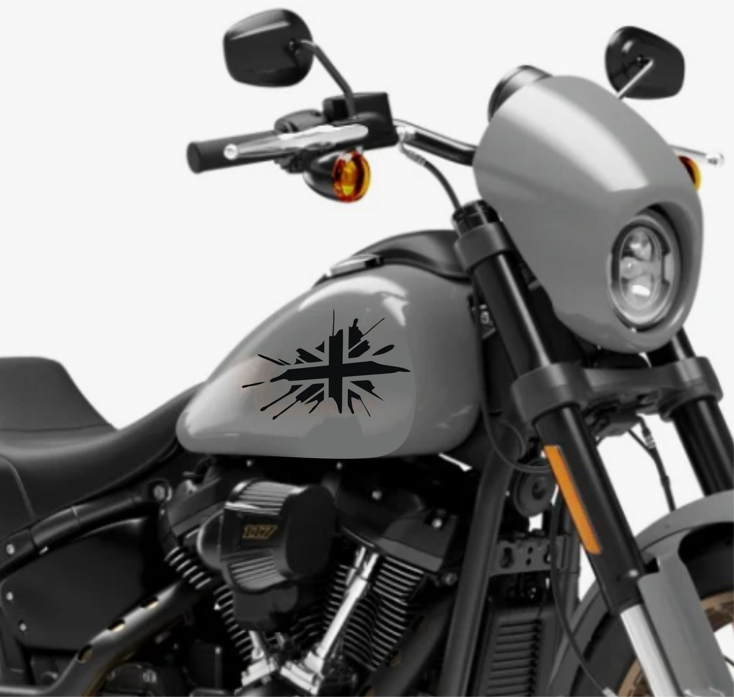DualColorStampe® Adesivi Compatibili con Harley-Davidson bandiera londinese LONDON serbatoio Set 2 stickers Moto Motorbike COD. M0360