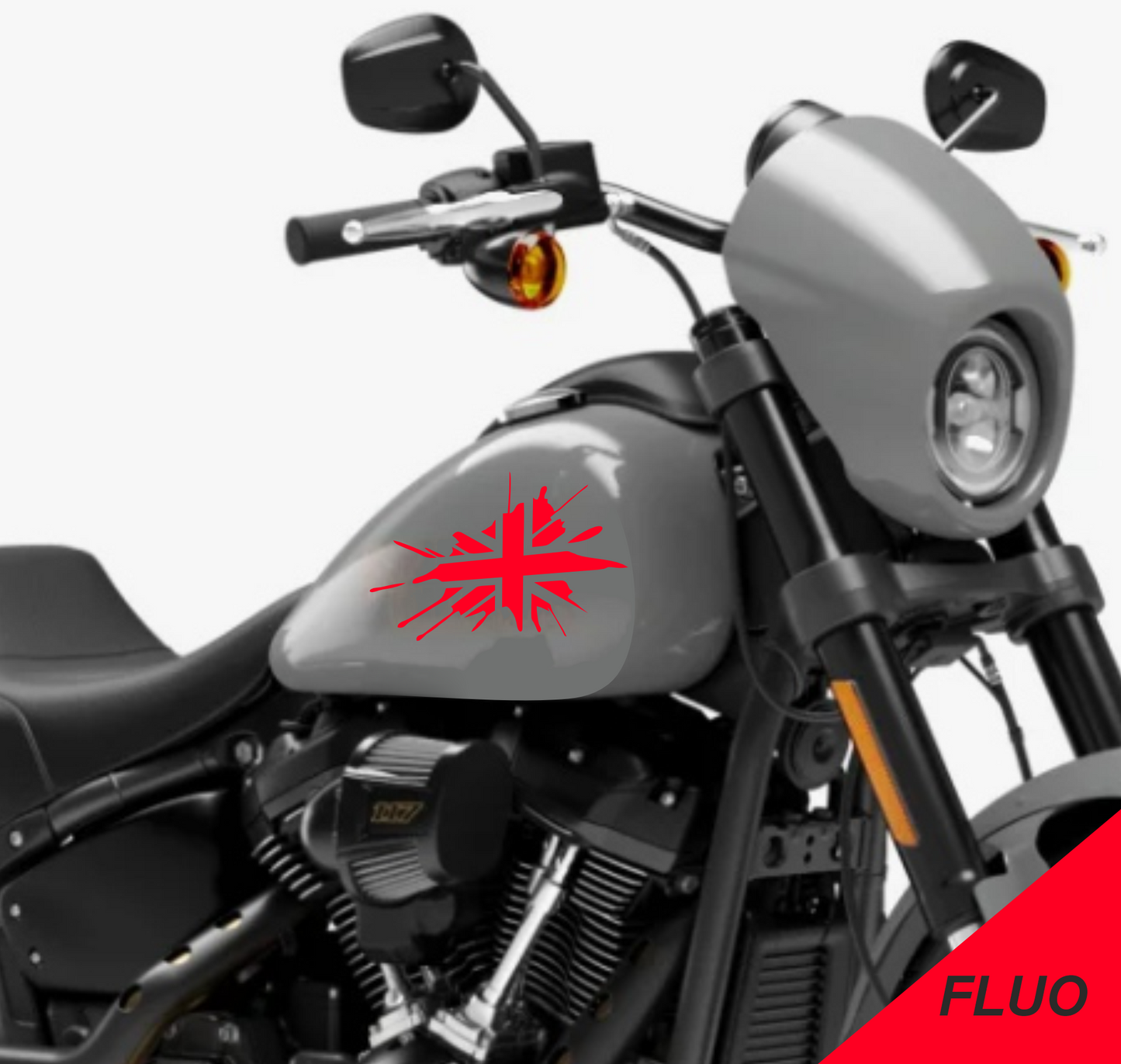 DualColorStampe® Adesivi Compatibili con Harley-Davidson bandiera londinese LONDON serbatoio Set 2 stickers Moto Motorbike COD. M0360