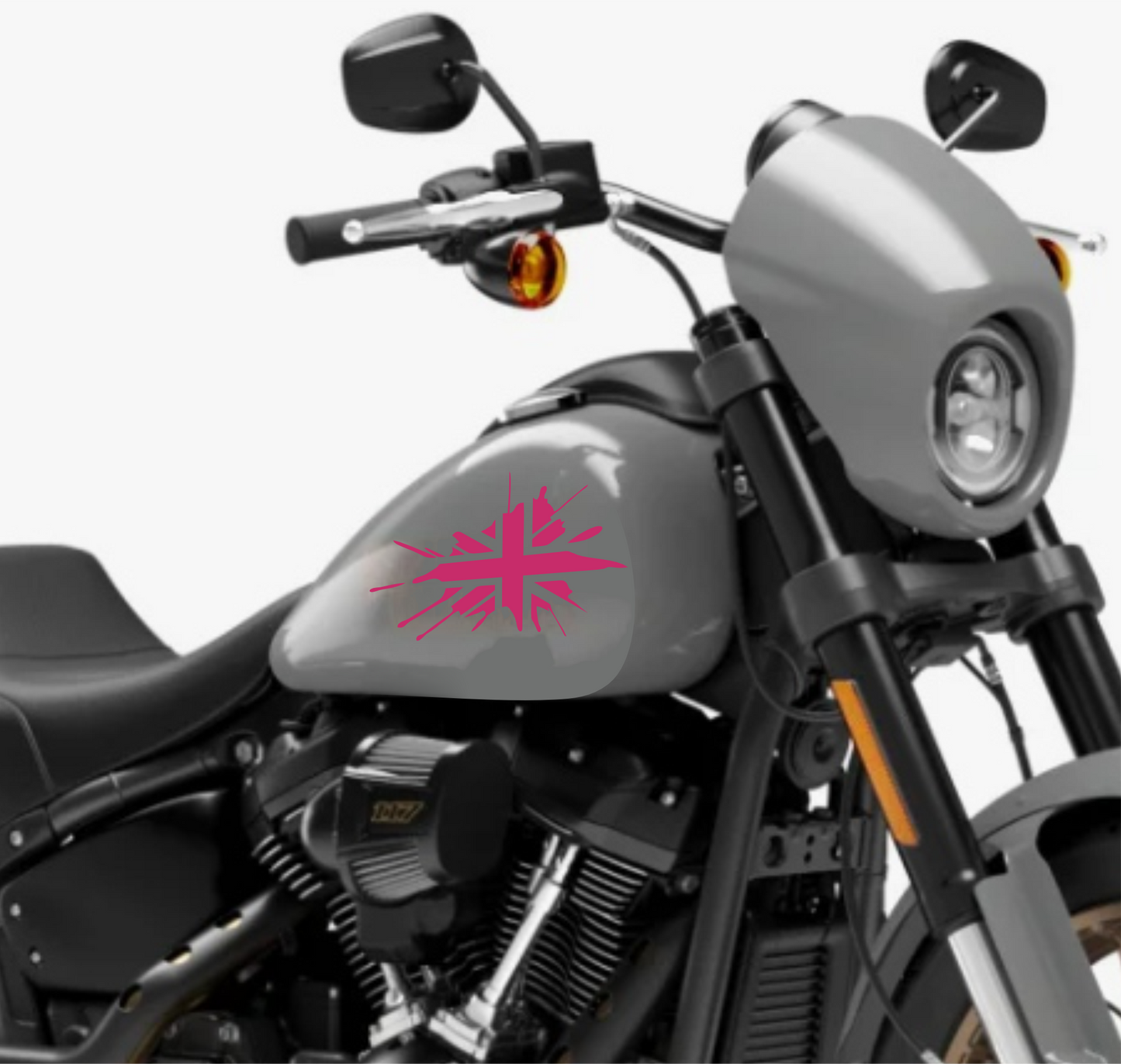 DualColorStampe® Adesivi Compatibili con Harley-Davidson bandiera londinese LONDON serbatoio Set 2 stickers Moto Motorbike COD. M0360