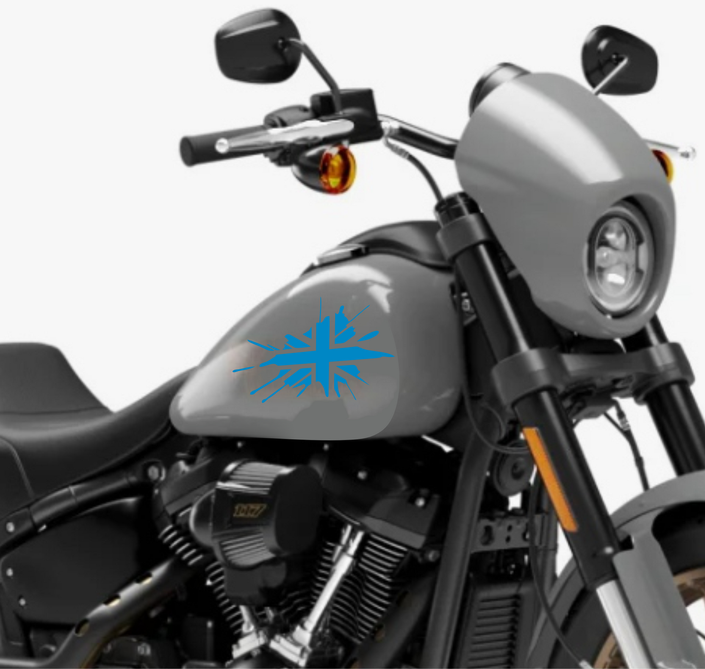DualColorStampe® Adesivi Compatibili con Harley-Davidson bandiera londinese LONDON serbatoio Set 2 stickers Moto Motorbike COD. M0360