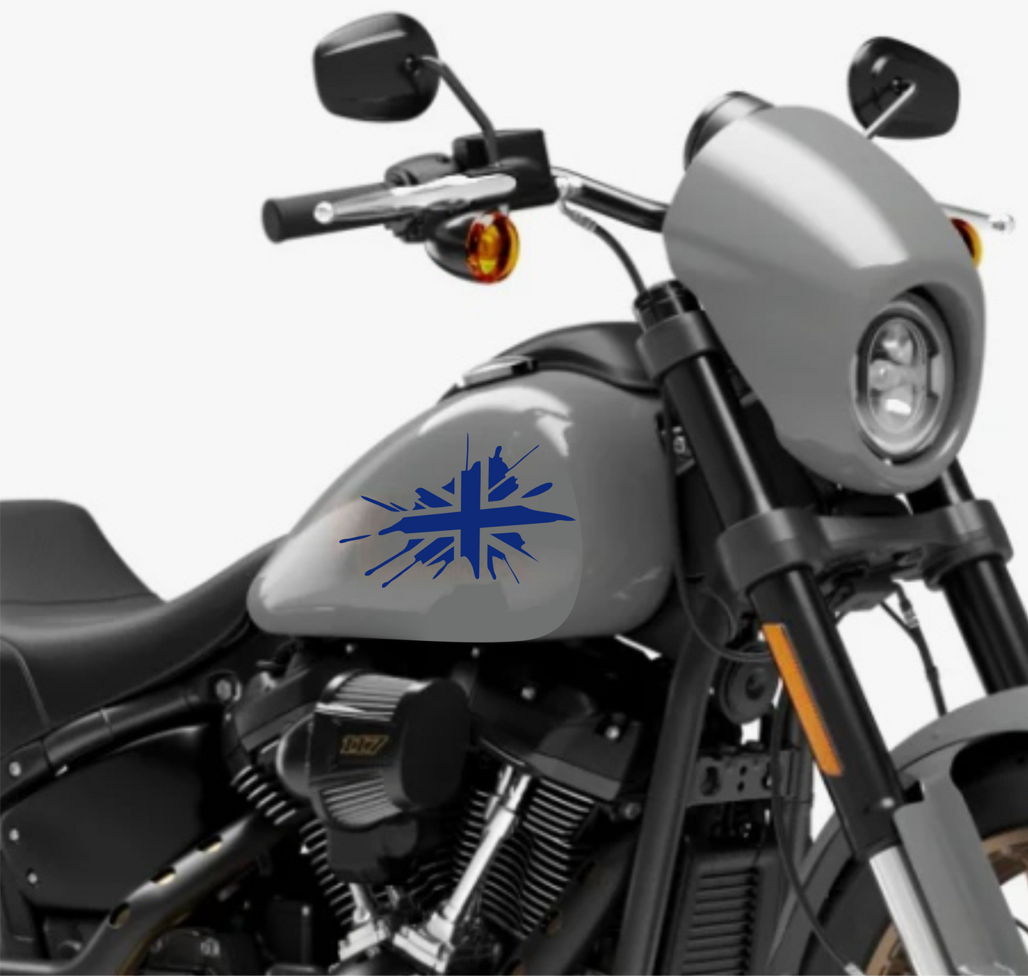 DualColorStampe® Adesivi Compatibili con Harley-Davidson bandiera londinese LONDON serbatoio Set 2 stickers Moto Motorbike COD. M0360