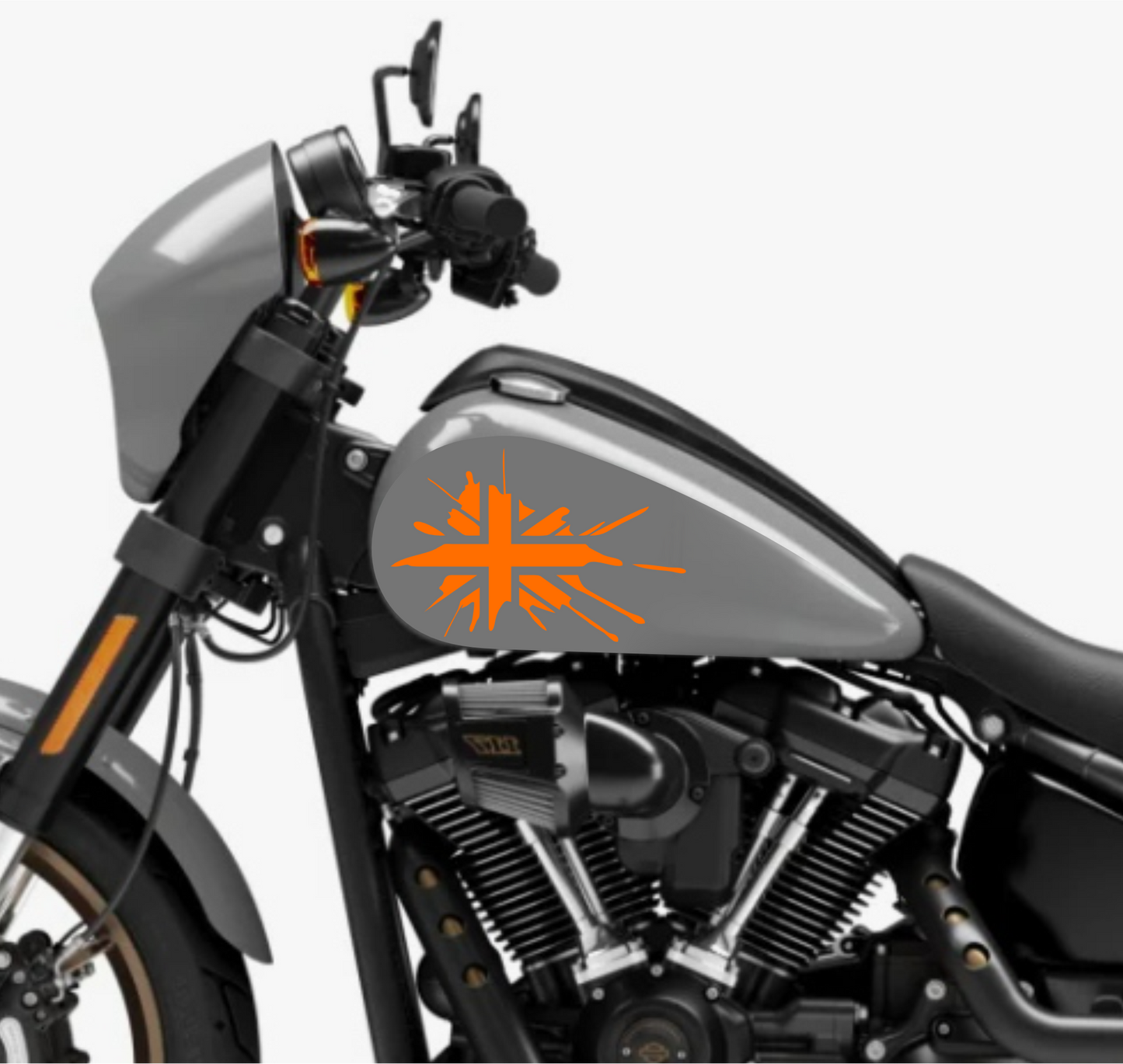 DualColorStampe® Adesivi Compatibili con Harley-Davidson bandiera londinese LONDON serbatoio Set 2 stickers Moto Motorbike COD. M0360