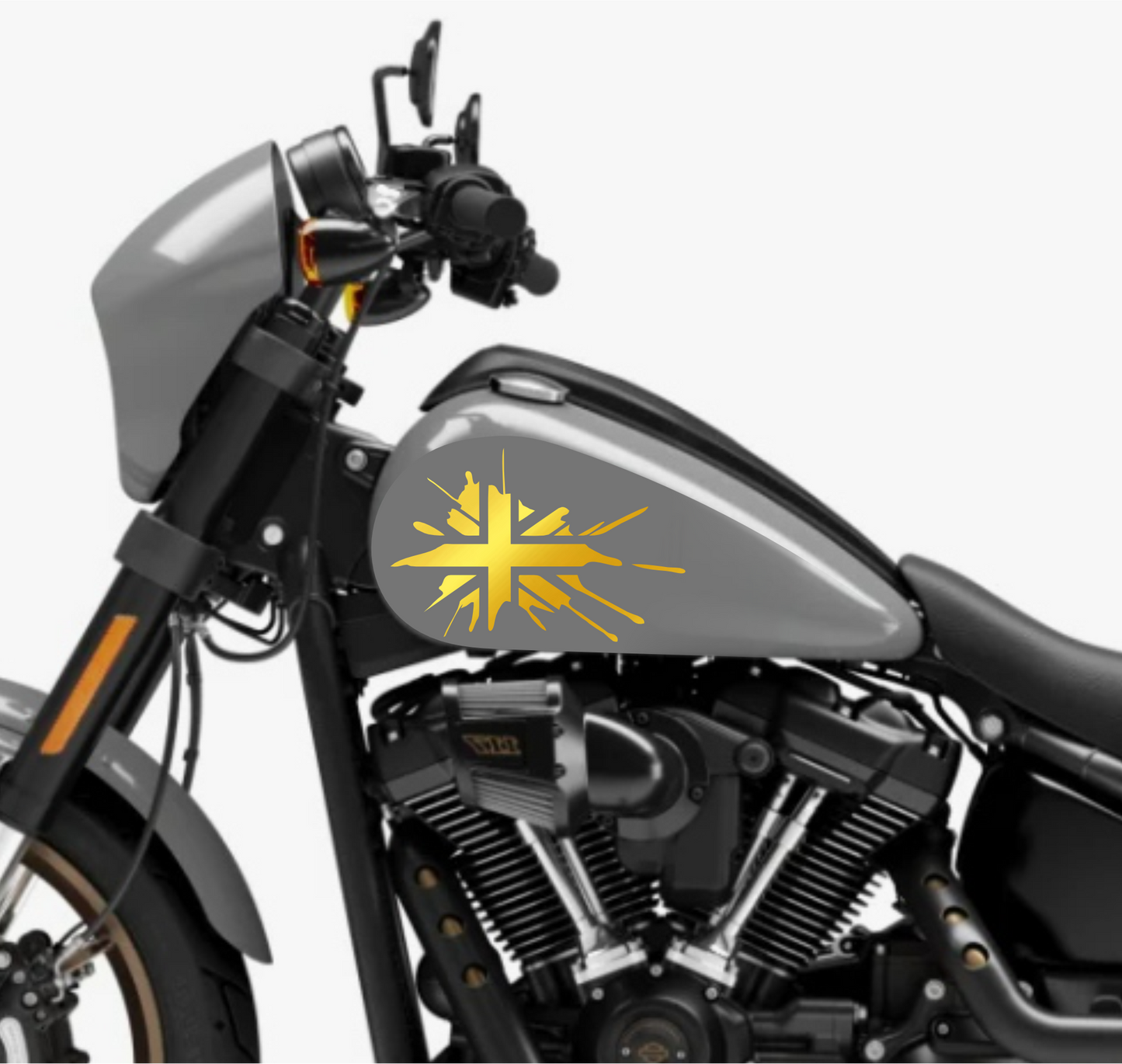 DualColorStampe® Adesivi Compatibili con Harley-Davidson bandiera londinese LONDON serbatoio Set 2 stickers Moto Motorbike COD. M0360