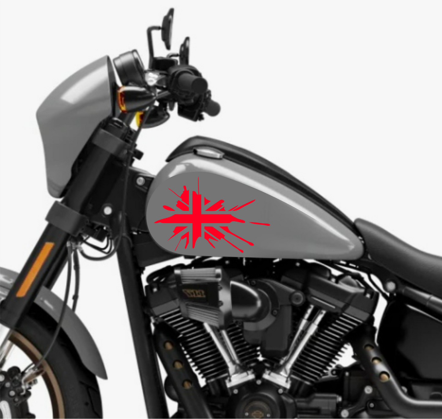 DualColorStampe® Adesivi Compatibili con Harley-Davidson bandiera londinese LONDON serbatoio Set 2 stickers Moto Motorbike COD. M0360