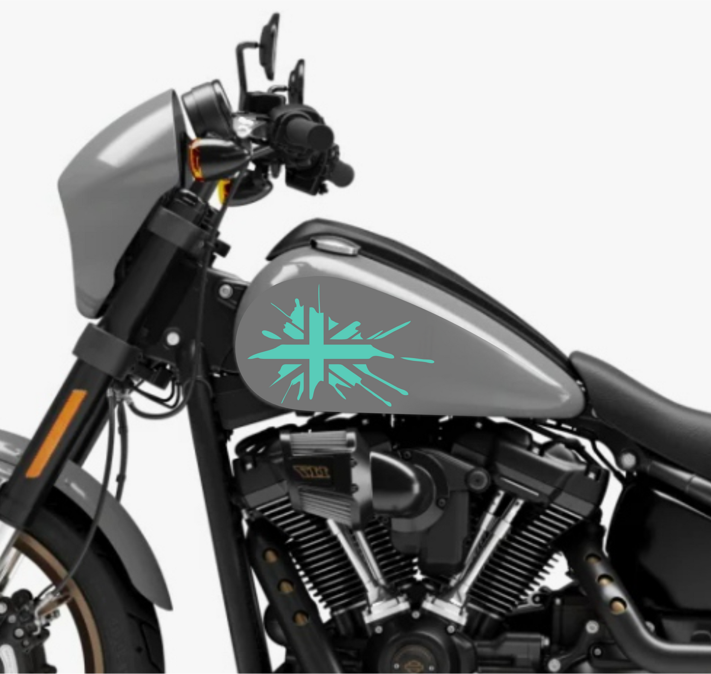 DualColorStampe® Adesivi Compatibili con Harley-Davidson bandiera londinese LONDON serbatoio Set 2 stickers Moto Motorbike COD. M0360