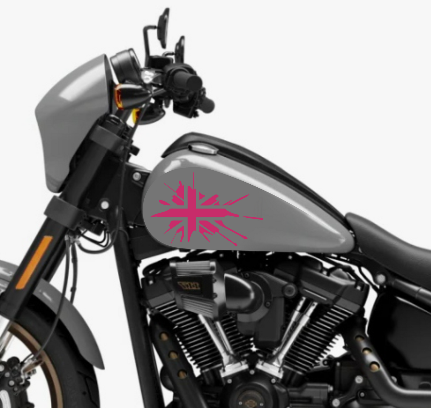 DualColorStampe® Adesivi Compatibili con Harley-Davidson bandiera londinese LONDON serbatoio Set 2 stickers Moto Motorbike COD. M0360