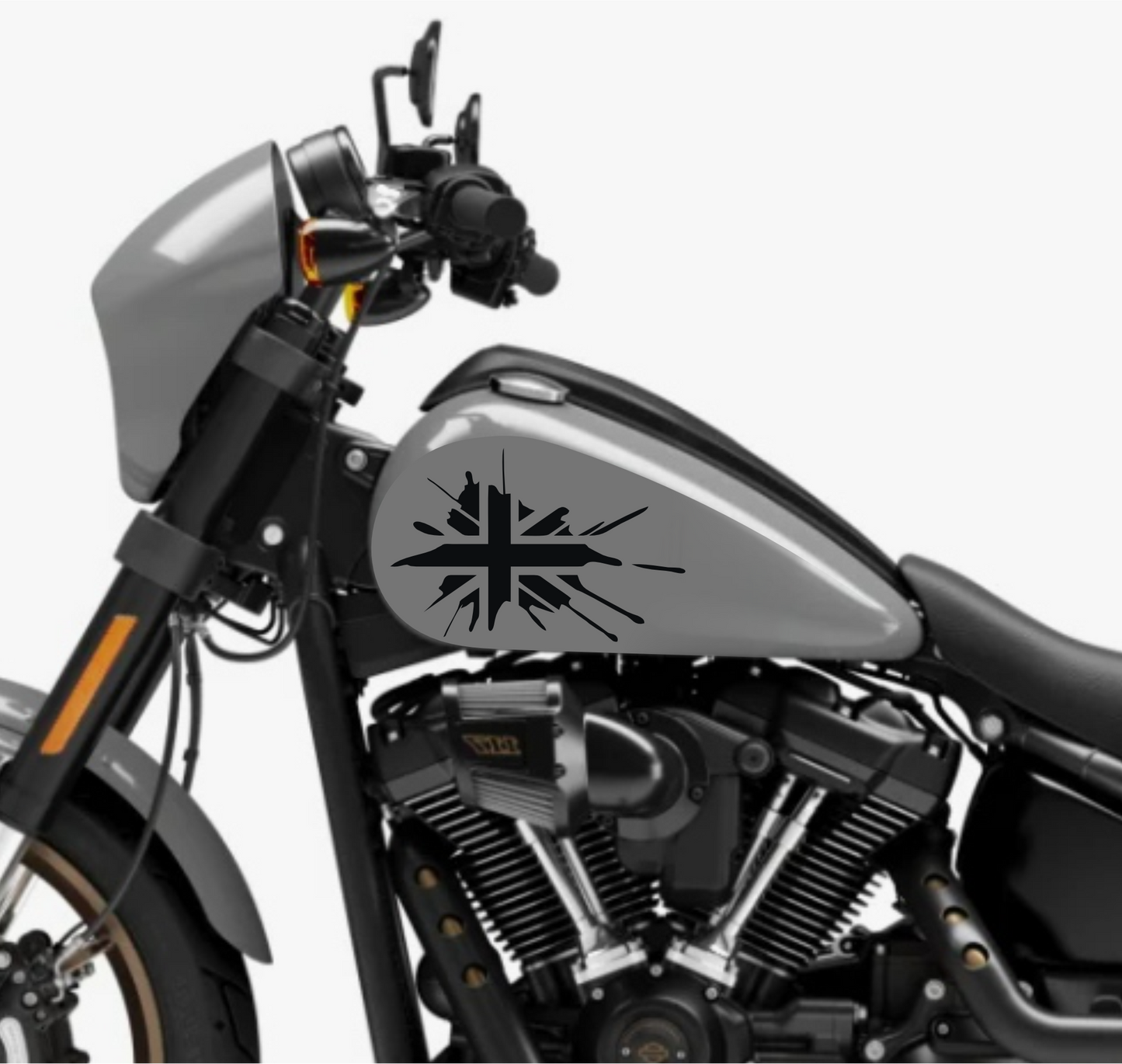 DualColorStampe® Adesivi Compatibili con Harley-Davidson bandiera londinese LONDON serbatoio Set 2 stickers Moto Motorbike COD. M0360