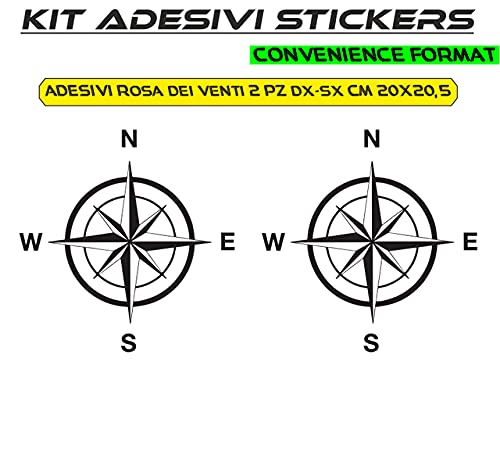 Adesivi Rosa dei Venti Offroad fuoristrada compatibile con Jeep pickup, auto camper per carrozzeria fiancata vetro SCEGLI COLORE COD.0095(Rosso 31) a β¬13.99 solo da DualColorStampe