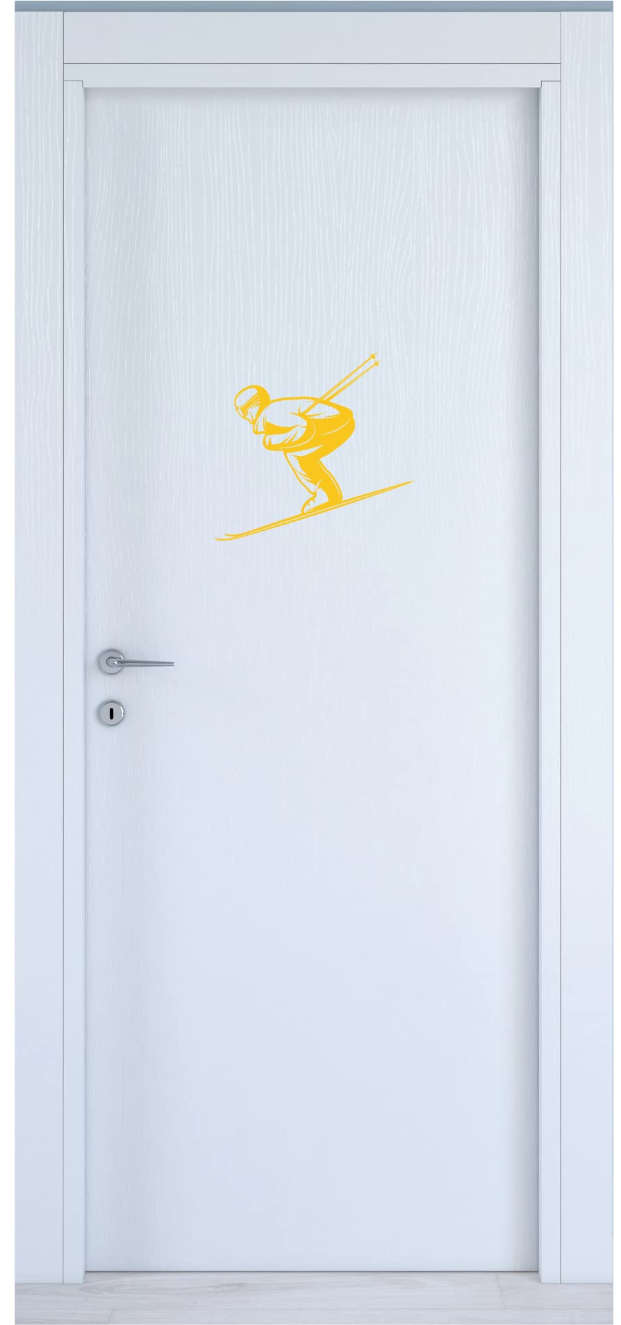 Adesivi per camper sci sciatore skier sport montano accessori sport sci adesivi per porte -Vinile colore a scelta COD.I0090 a €10.99 solo da DualColorStampe