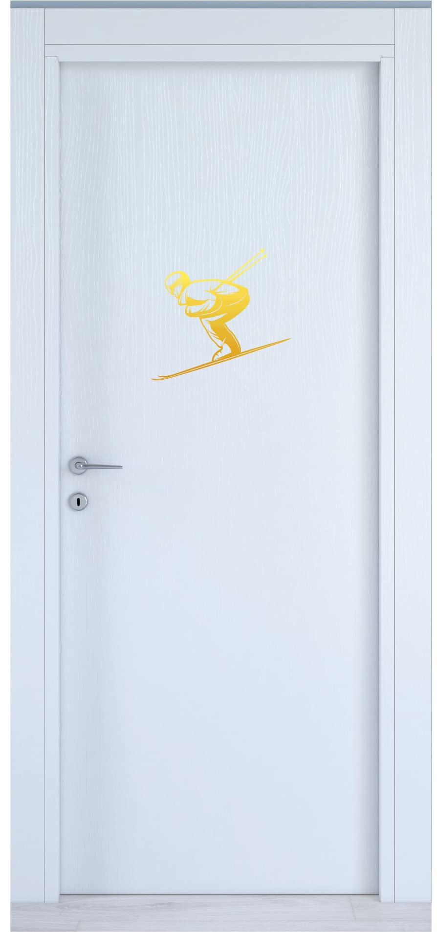 Adesivi per camper sci sciatore skier sport montano accessori sport sci adesivi per porte -Vinile colore a scelta COD.I0090 a €10.99 solo da DualColorStampe