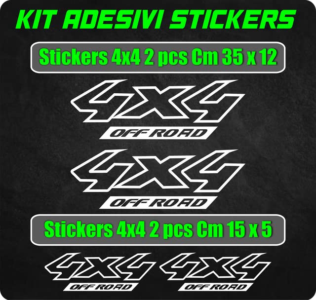 DualColorStampe ADESIVI PER PICKUP 4X4 OFF ROAD (2 PZ DX-SX)FUORISTRADA accessori stickers decal auto COD.0134 a €10.99 solo da DualColorStampe