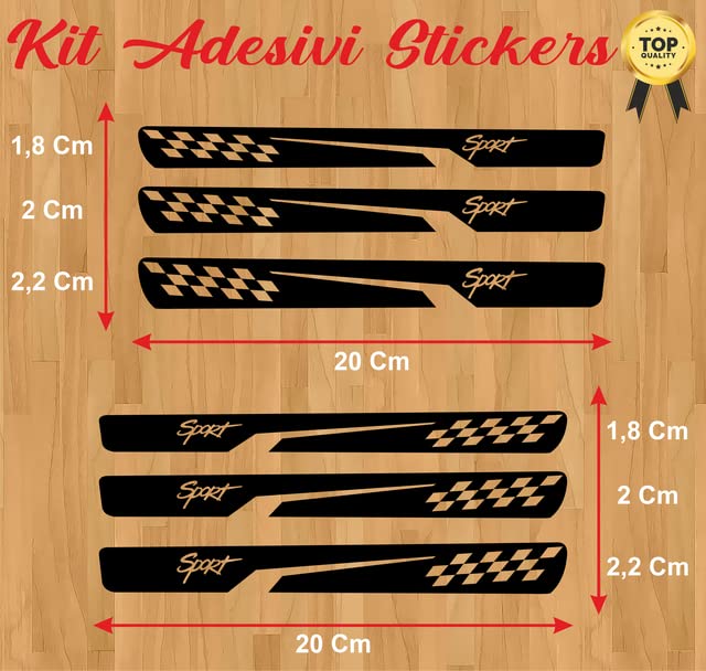 DualColorStampe Adesivi per Specchietti Retrovisori universali Car Stripes Strisce Design sportivo Confezione da 6 unità per Auto accessori auto stickers COD.0239 a €9.90 solo da DualColorStampe