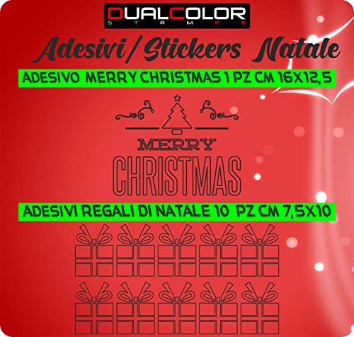 Adesivi MERRY CHRISTMAS Natale pacco regalo Stickers da Vetro Fai da Te Finestra Decorazione Vetrina-Colore a scelta COD.I00084 a €9.99 solo da DualColorStampe