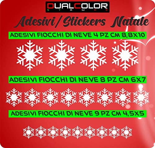 Adesivi Fiocchi di Neve per Natale Stickers da Vetro Fai da Te Finestra Decorazione Vetrina- VINILE COLORE A SCELTA COD.I0080 a €9.99 solo da DualColorStampe