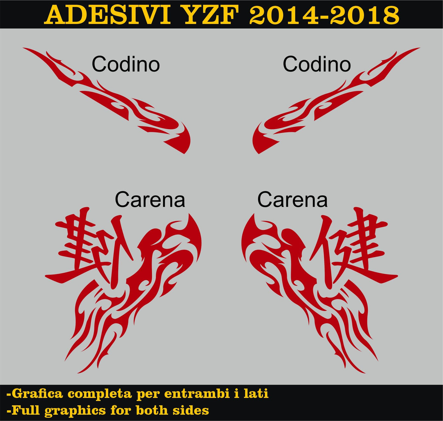 set adesivi decal vinile