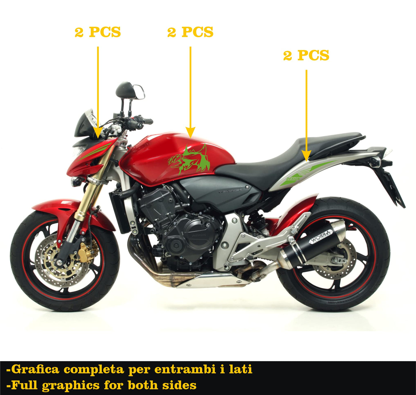 DualColorStampe Adesivi Compatibili con Hornet (2007-2008) serbatoio DX-SX stickers Moto Motorbike COD.M0149 a €19.99 solo da DualColorStampe