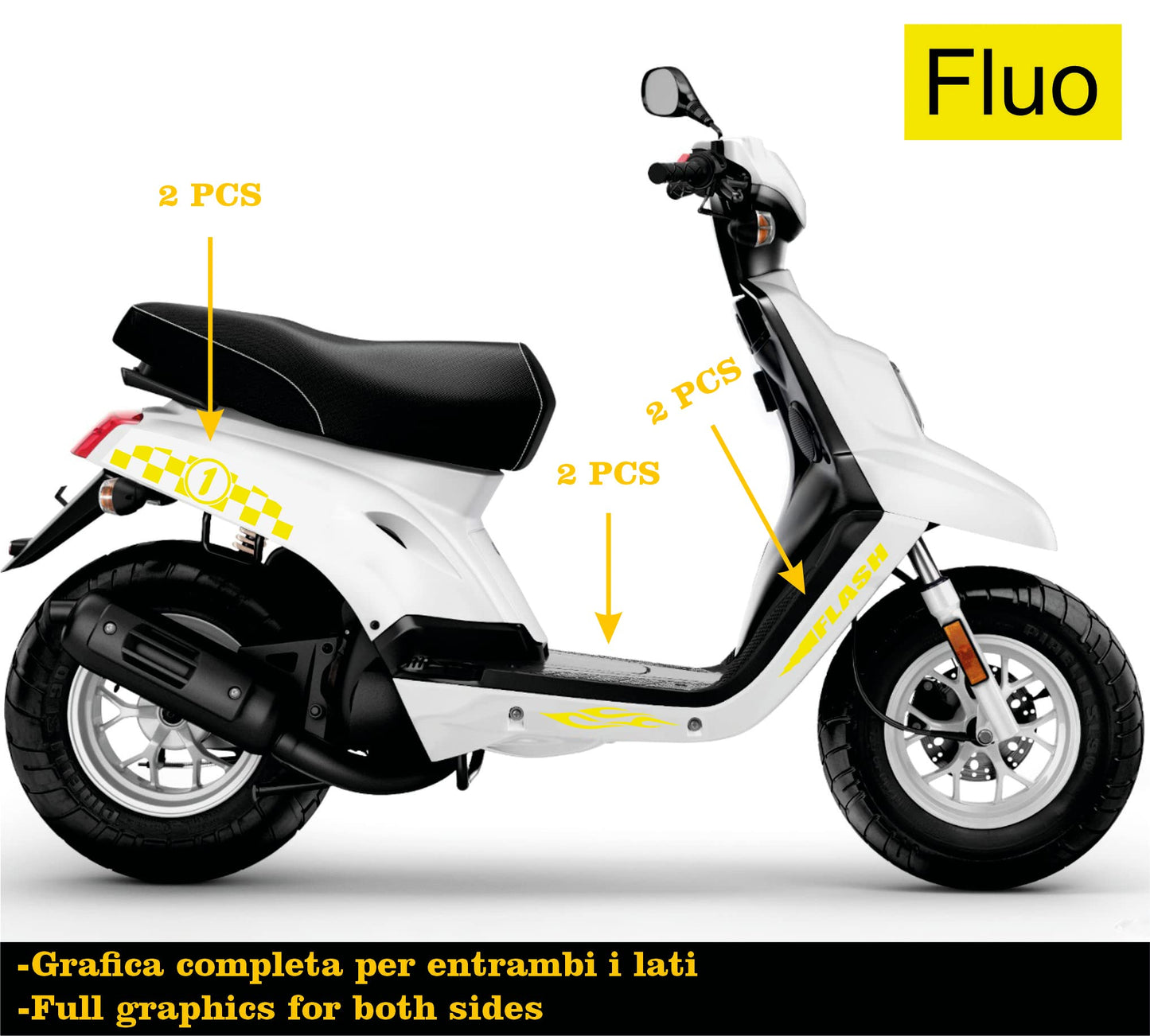 DualColorStampe Adesivi Compatibili con BOOSTER MBK Deezer SCACCHI DX-SX accessori stickers Motociclo colore a scelta COD.M0276 a €14.99 solo da DualColorStampe