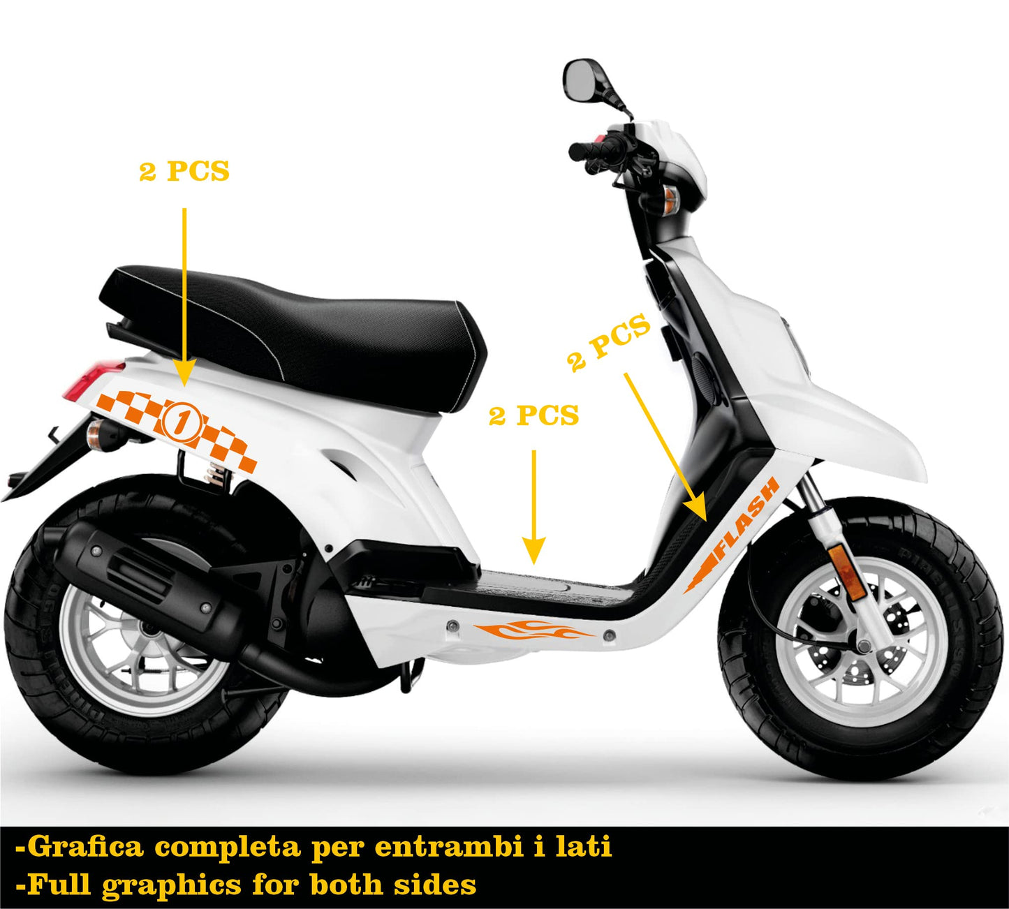 DualColorStampe Adesivi Compatibili con BOOSTER MBK Deezer SCACCHI DX-SX accessori stickers Motociclo colore a scelta COD.M0276 a €14.99 solo da DualColorStampe