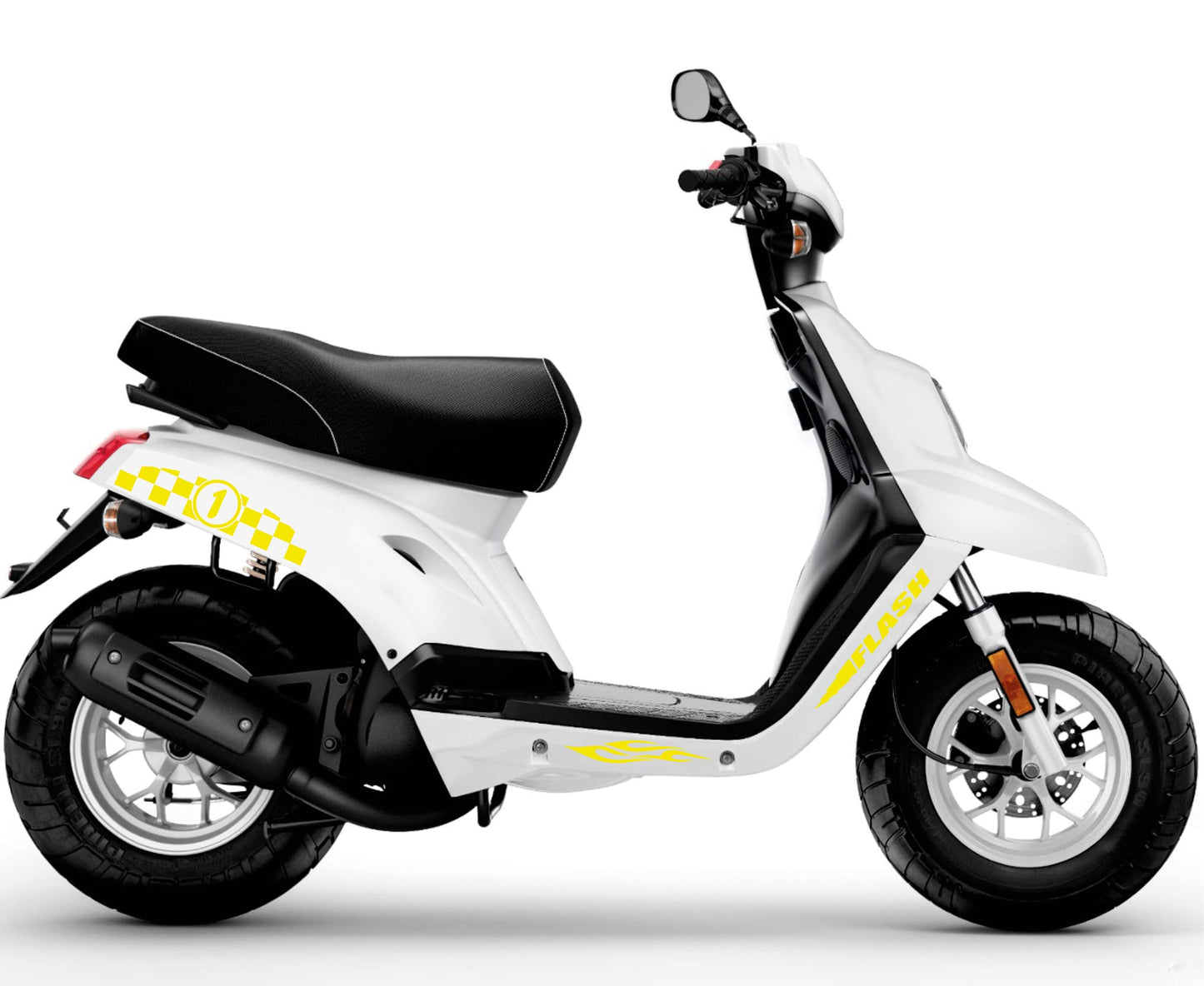 DualColorStampe Adesivi Compatibili con BOOSTER MBK Deezer SCACCHI DX-SX accessori stickers Motociclo colore a scelta COD.M0276 a €16.99 solo da DualColorStampe