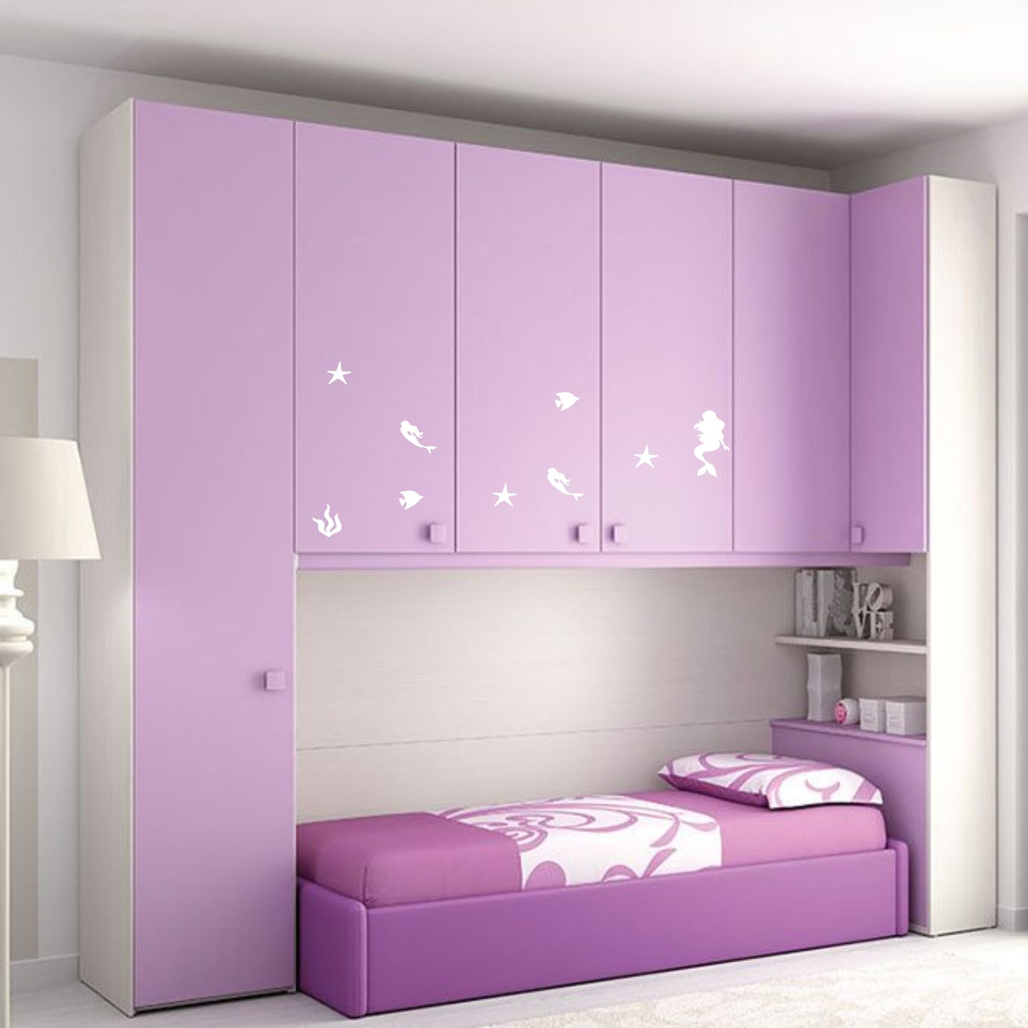 DualColorStampe Adesivi Unicorno Adesivi cameretta bimba Sirena Stella marina Unicorno Adesivi per porta Cameretta Bimba per Camera da Letto Adesivi Cameretta dei Bambini Ragazza I0128 a €13.00 solo da DualColorStampe